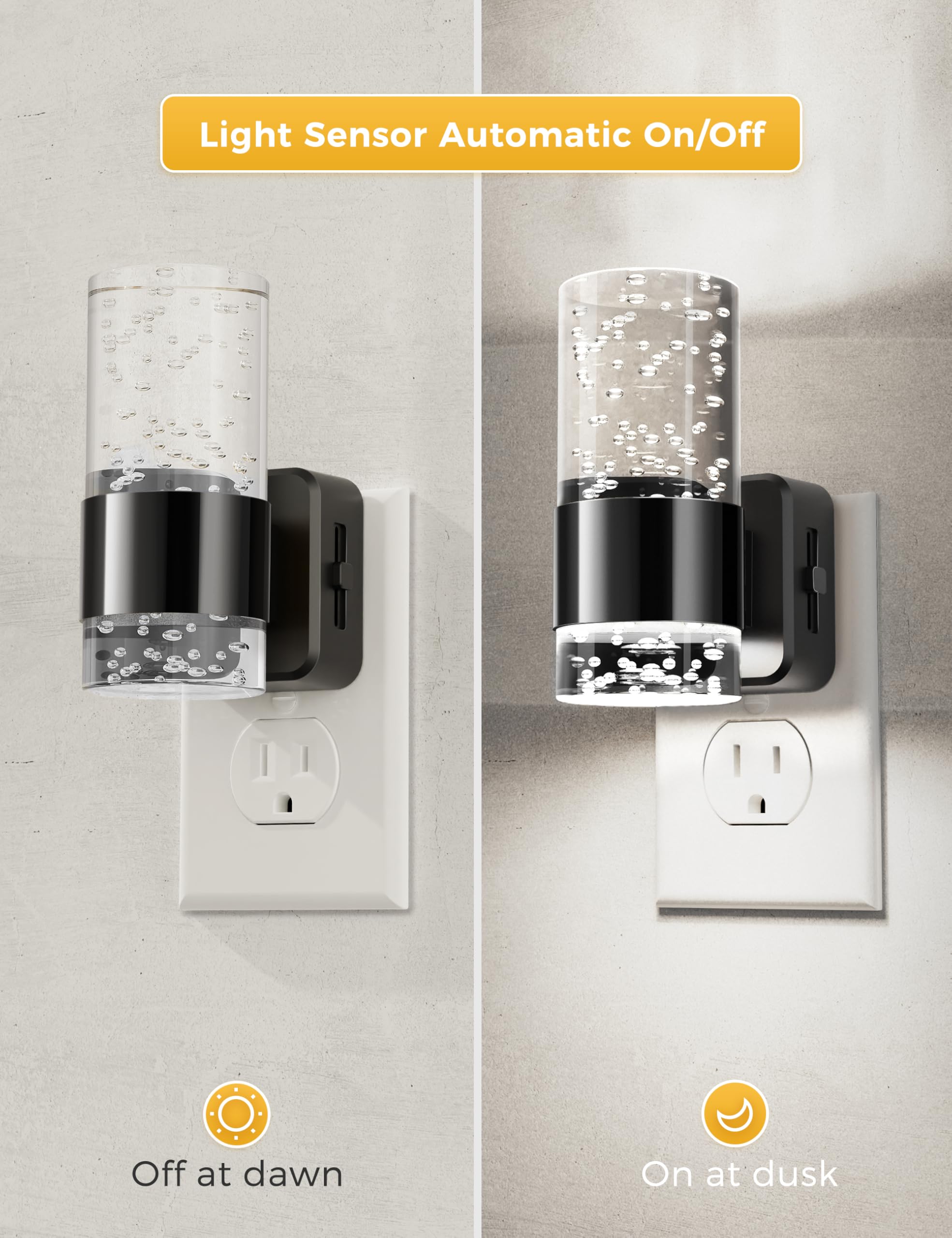 L Lohas Led Night Light,Dimmable Night Lights Plug Into Wall, 2 Pack Acrylic Nightlights With 0-100 Lm Adjustable Brightness, 50