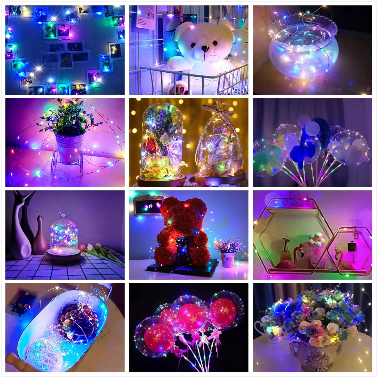 Ranlraka 7Ft Battery Operated String Lights, 20 Led Fairy Waterproof Copper Wire, Multi-Colored, 2 Pack For Halloween & Christmas Decor