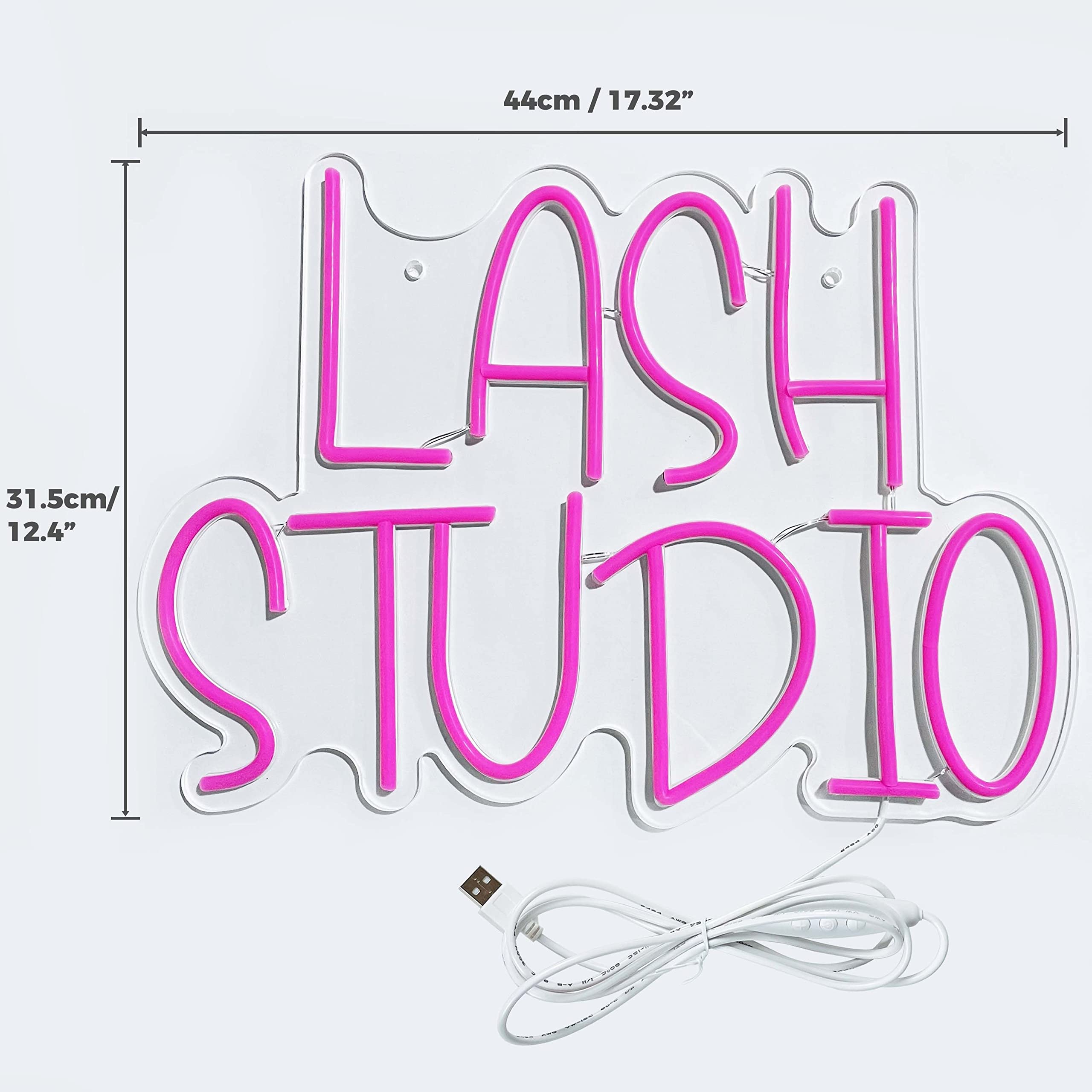 Ggk Lash Studio Neon Sign - Led Light Decor For Lash Lounge & Beauty Salon