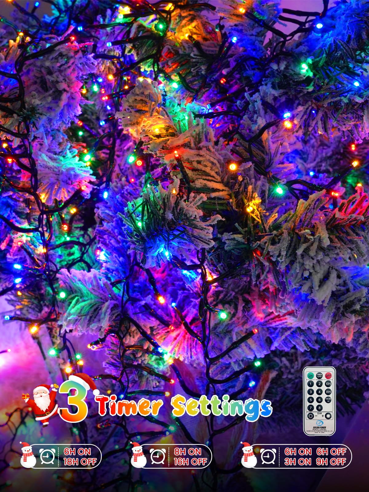 75Ft 1500 Led Christmas Cluster Lights  Fire er String Lights With Remote & 8 Modes & Timer  Waterproof Fairy Twinkle Light Plug In For Indoor Outdoor Party Garden Xmas Tree Decoration  Multicolor