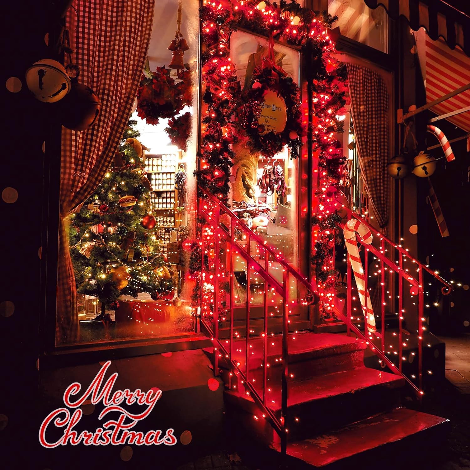 JMEXSUSS 2 Pack Battery Operated Red Rope Lights, 33 ft, 100 LED, Waterproof Halloween Decorations