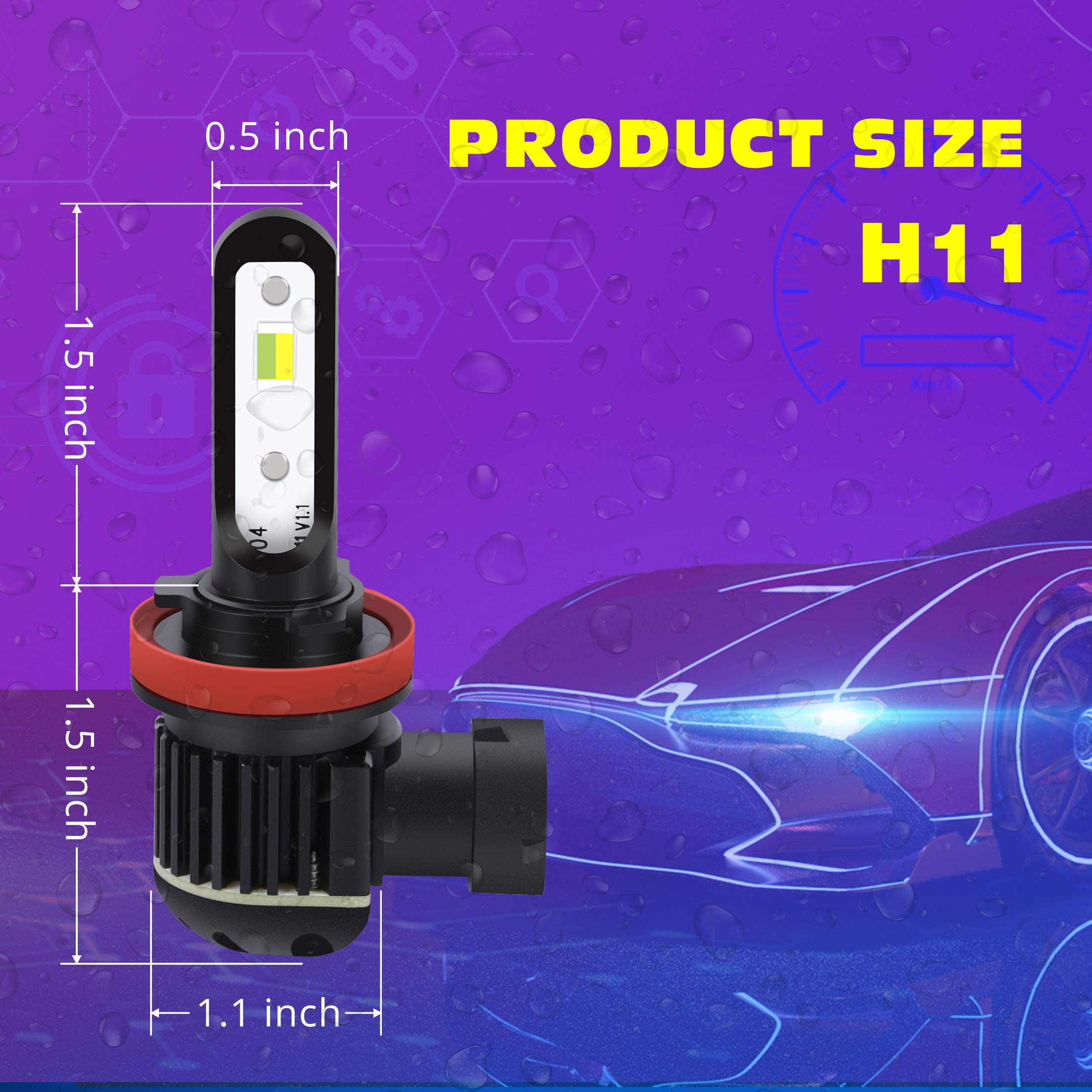 Alla Lighting 5200Lm H8 H11 Led Switchback Fog Lights Or Drl Bulbs  Dual Color 6000K Xenon White/3000K Amber Yellow H16 H8Ll H11Ll 12V Lamps Replacement