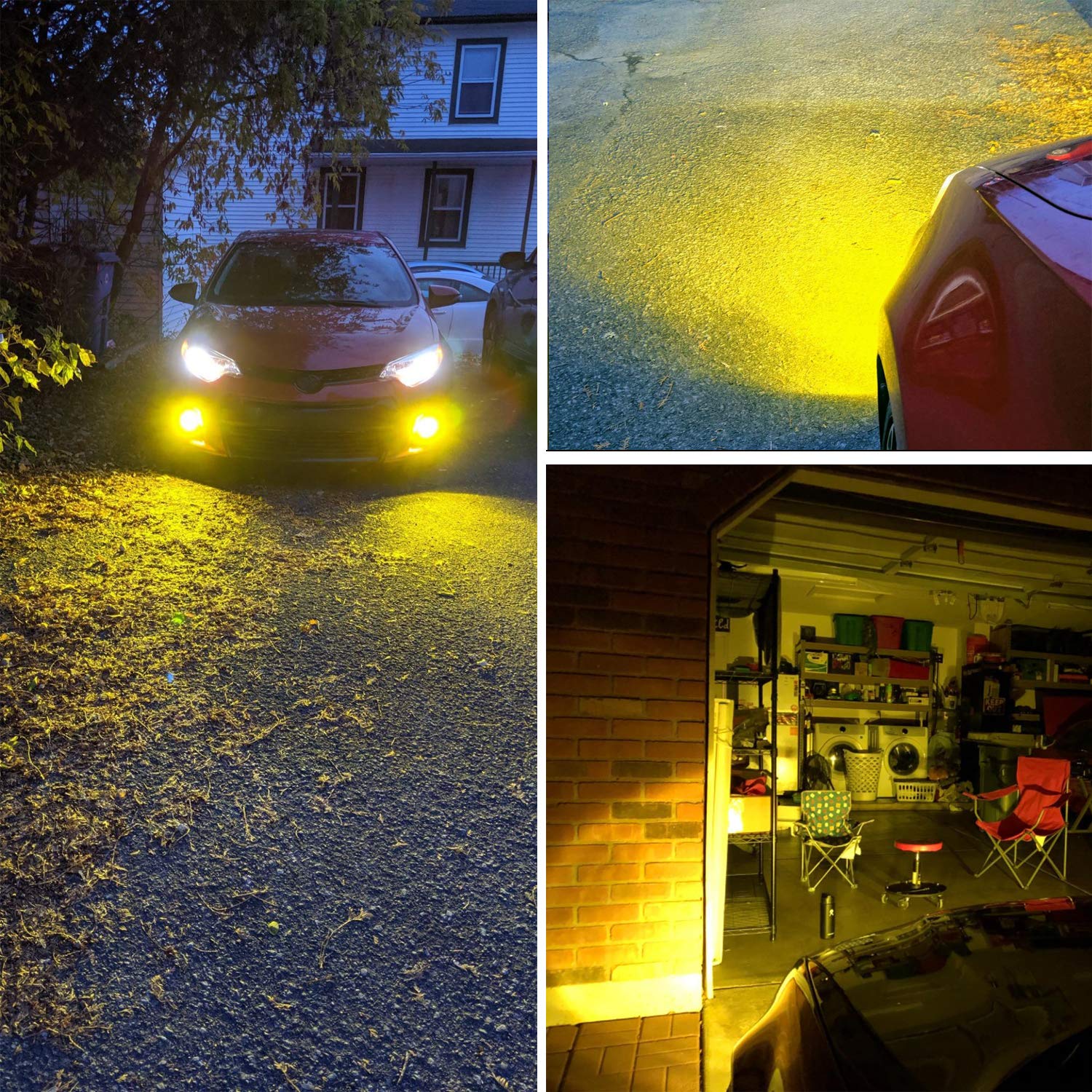 BRISHINE LED Fog Light Bulbs Pack of 2, Extremely Bright 3030 Chips, 881/889, Golden Yellow, Model BRI-Fog14SMD3030-881A