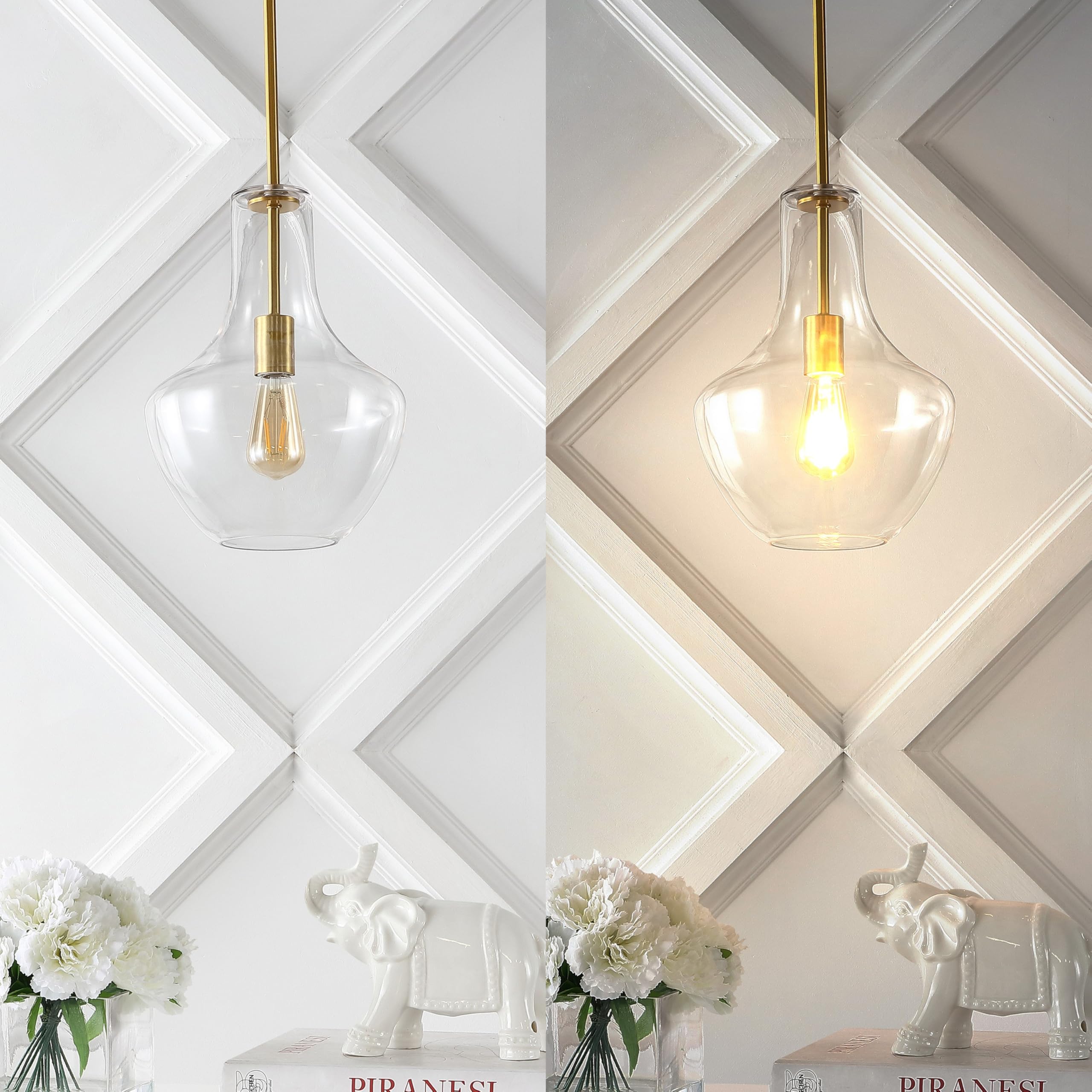 Jonathan Y Jyl6400C Watts 10.5'' 1-Light Mid-Century Modern Iron/Glass Led Pendant Contemporary, Coastal, Vintage Bedroom Living