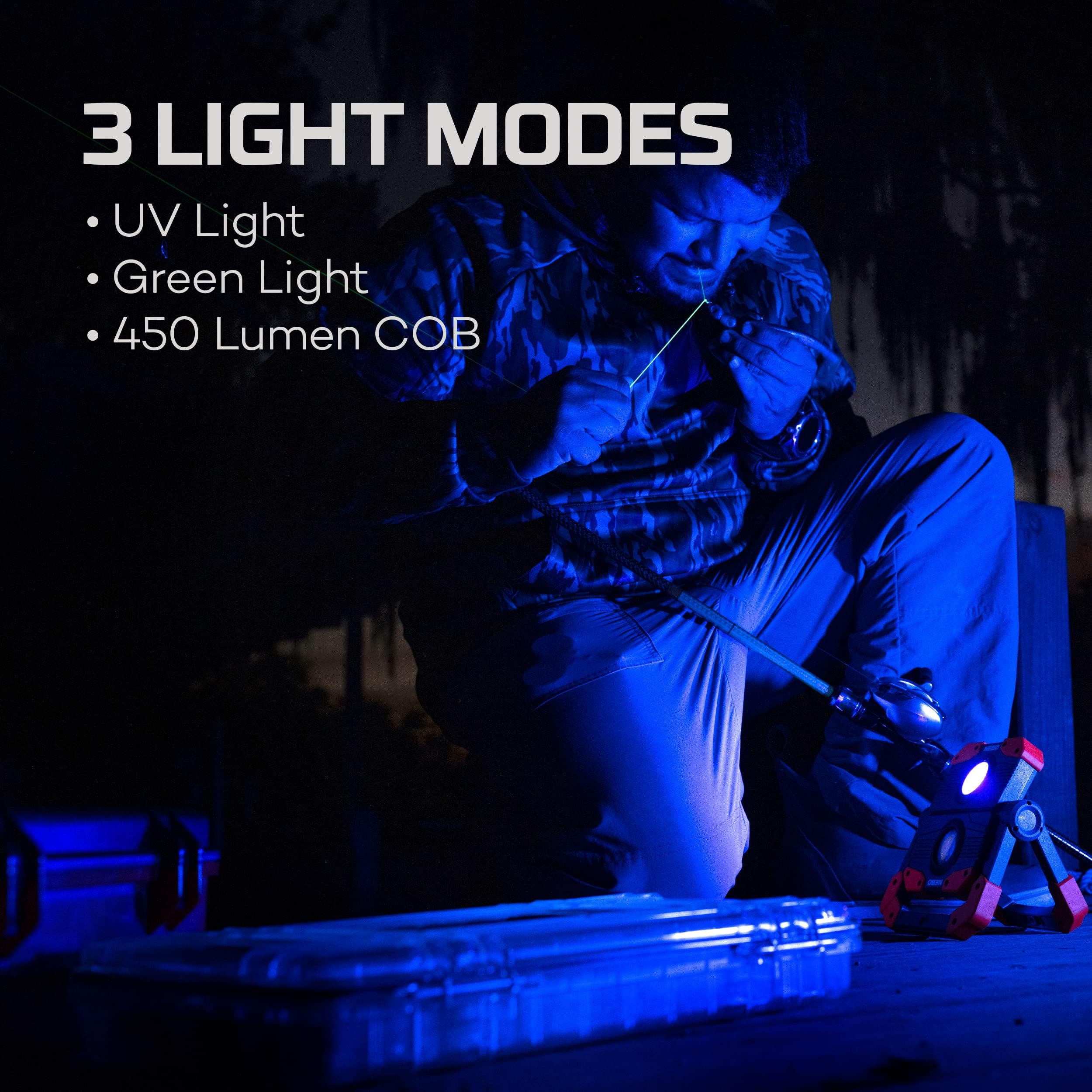 NEBO OMNI Fish Dock Light - 450 Lumens, 4 Modes, UV, Magnetic, Rechargeable, Black, One Size, Model NEB-OTH-0004