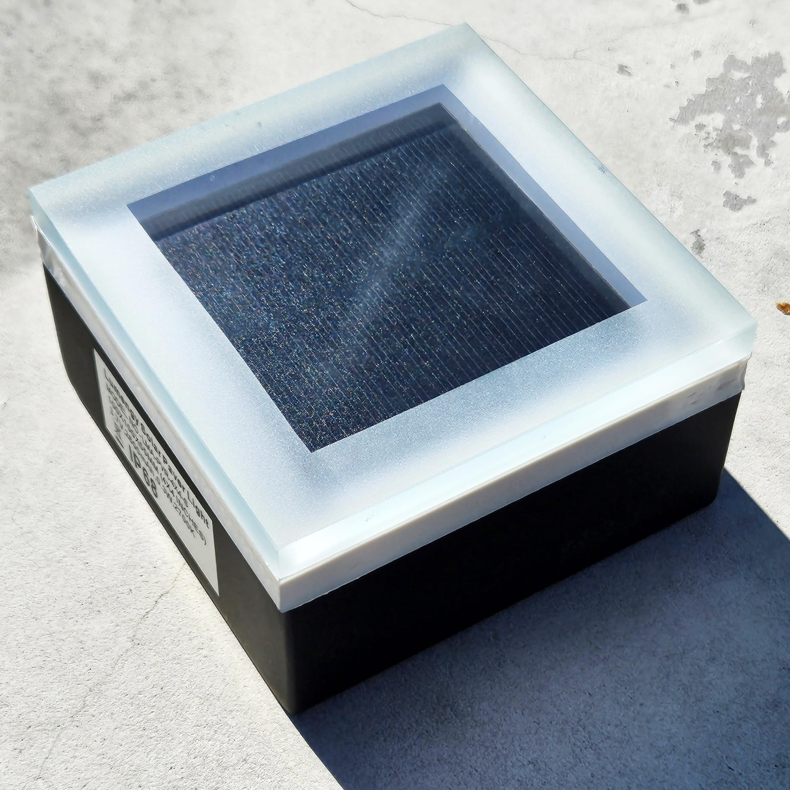 LUMENGY Solar Paver Light, 4x4 Inch, Stainless Steel, 2700K Warm White, Waterproof, Model LMA-PVR-4X4-SLR-V2