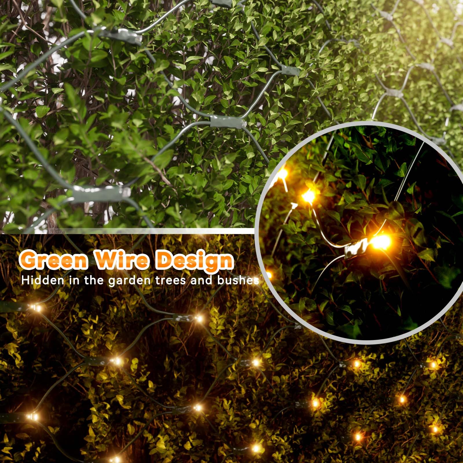 Lithome 21Ft X 5Ft Christmas Net Lights Outdoor Mesh Lights  360 Led Warm White Net Light 8 Modes Connectable  Waterproof Giant Christmas Mesh Light Green Wire For Bushes Garden Yard Party Tree Decor