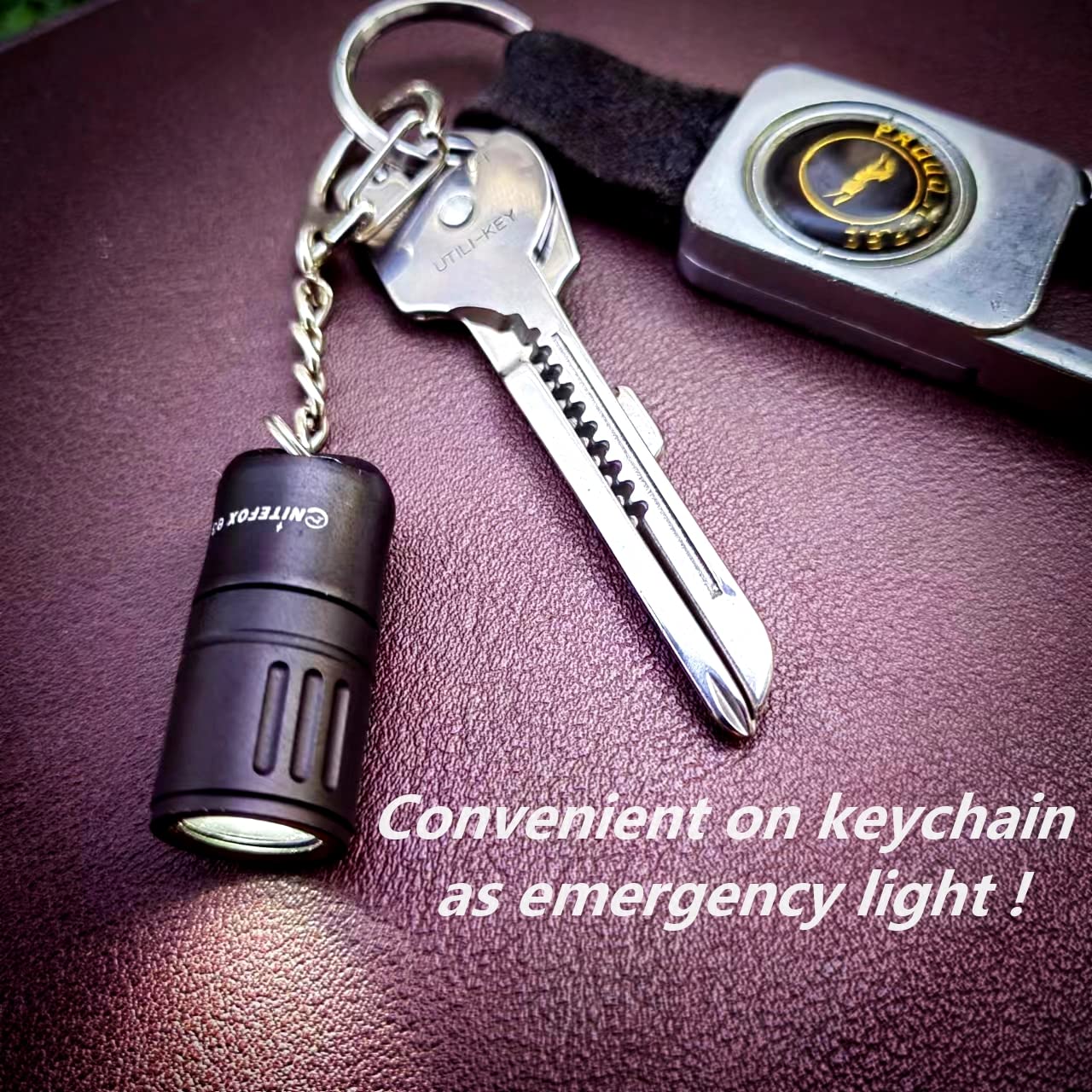 Nitefox e3 Mini Keychain Flashlight - 100 Lumens, Portable Aluminum Light in Black for Camping, Hiking, Dog Walking, Gifts