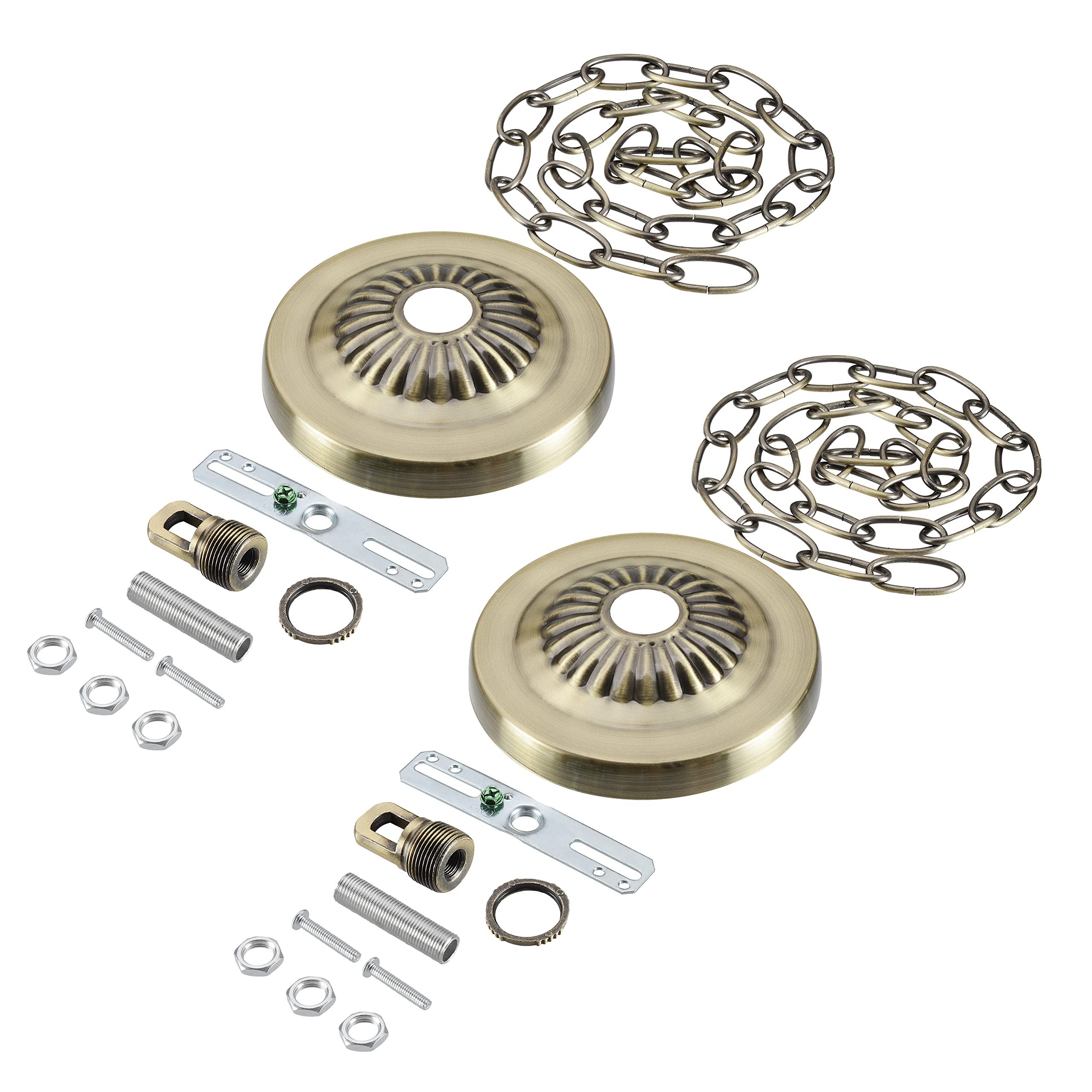 Aspen Creative 21515-22, Transitional Chandelier & Light Fixture Canopy Kit w/Collar Loop & 3 Ft. Chain, Antique Brass, 4-3/4 Di