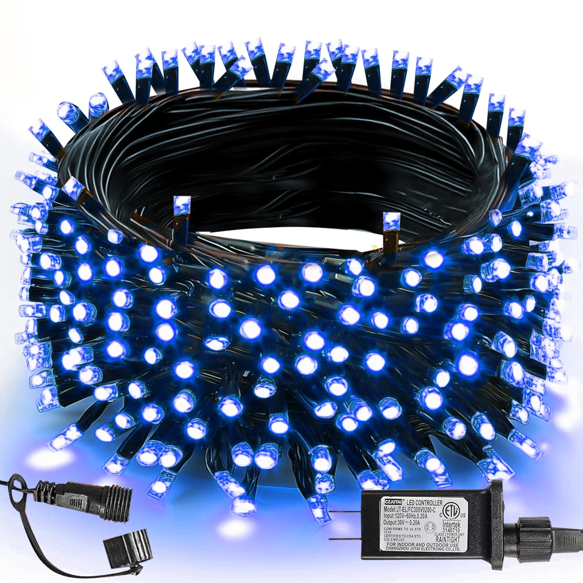 TW SHINE Christmas Lights, 200 LED, 66FT Waterproof Outdoor Indoor Decor, Blue, Model HB-200COI