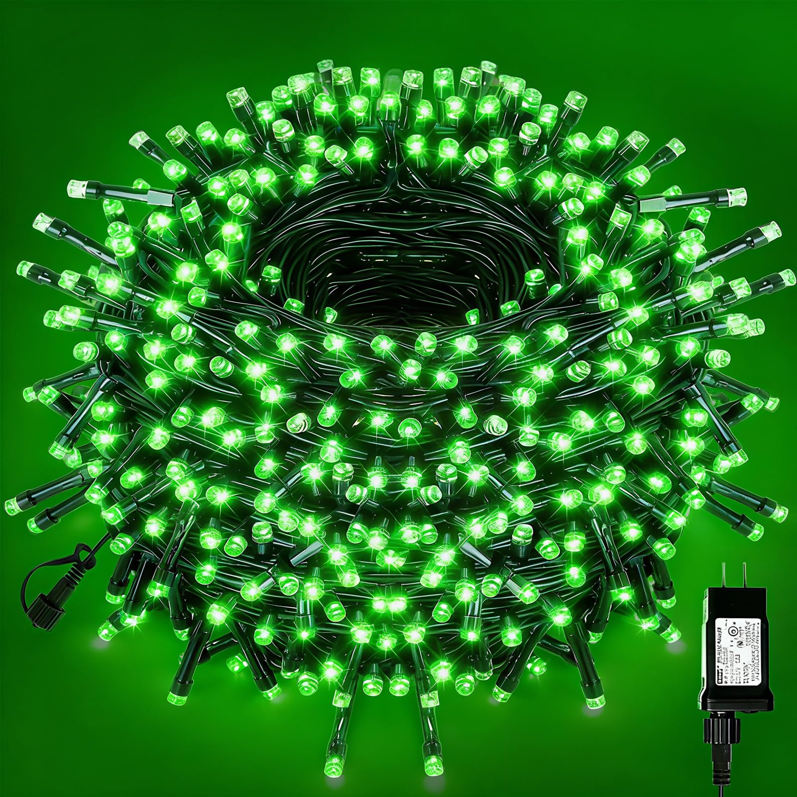 Vtechology 500 Led Green Christmas Tree Light 170Ft Connectable Christmas Lights With 8Modes Ul Certified Lights String Outdoor For Christmas Holiday Party Decor