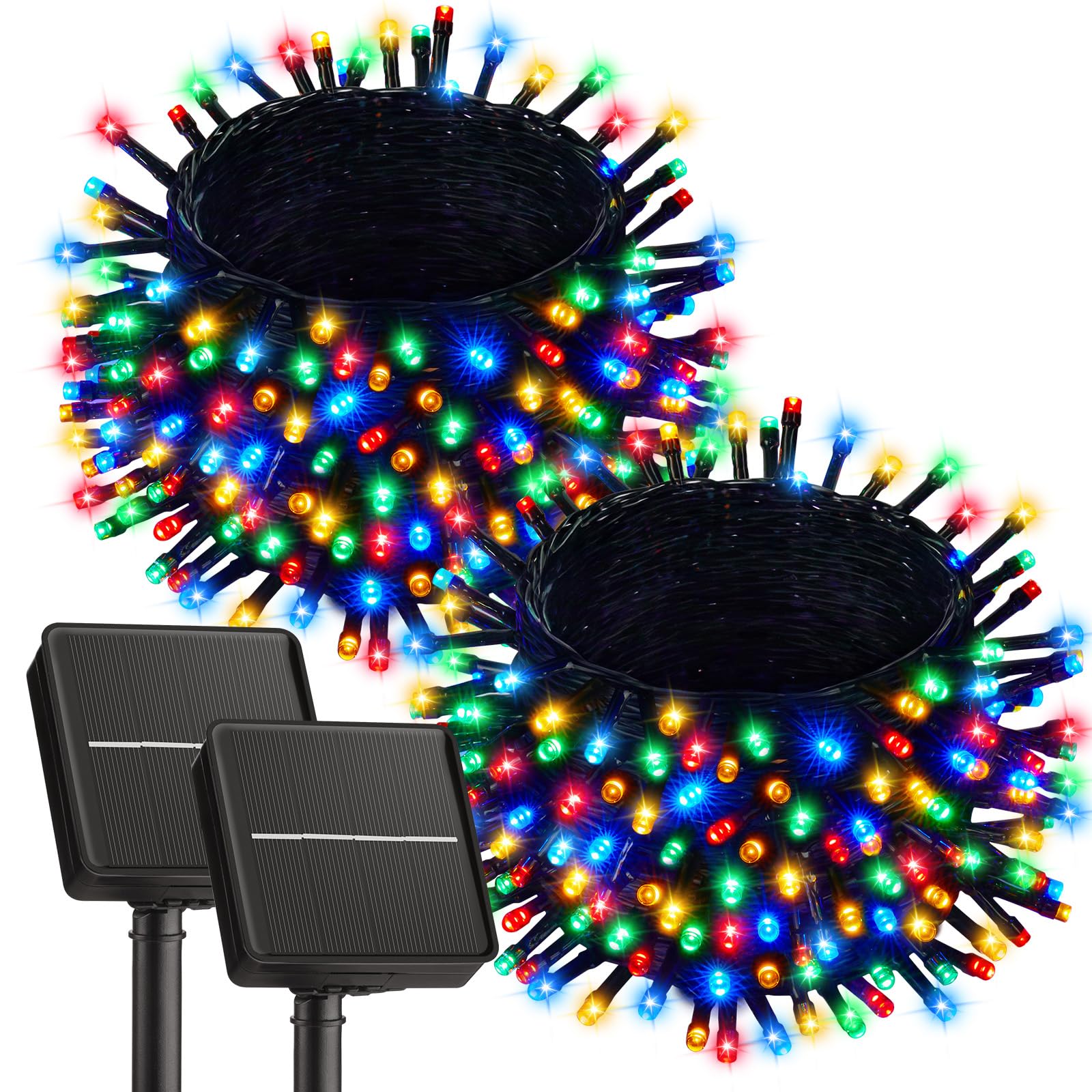 Brightown 2 Pack Solar String Lights Outdoor, Each 46Ft 120 LED Solar String Lights for Outside with 8 Modes, IP65 Waterproof So