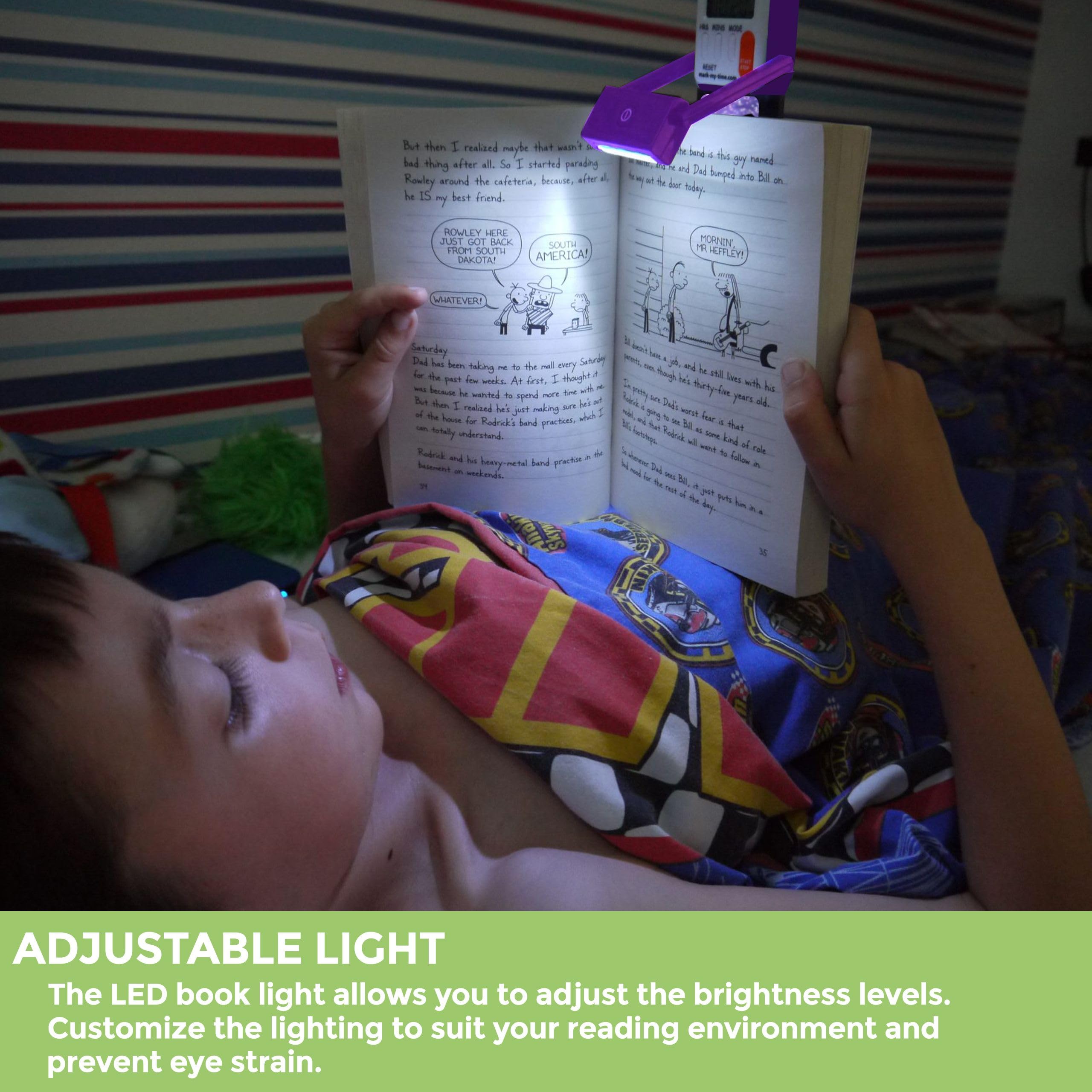 Mark-My-Time Digital Bookmark & LED Book Light - Snow Wolf/Tiger Design, Timer & Cool Reading Incentive for Kids, Perfect Christmas Gift
