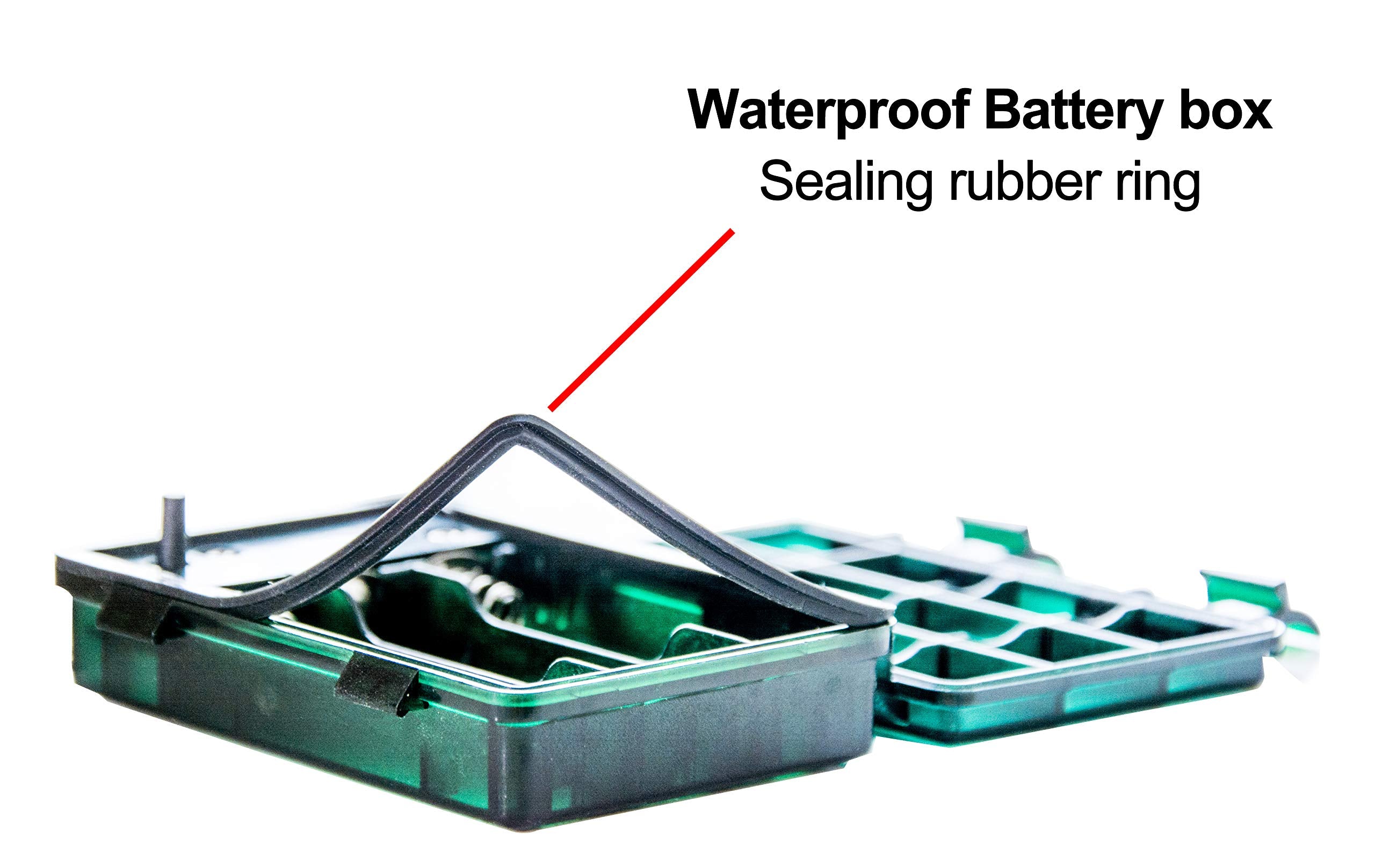 GHJ 200 LEDs Battery Operated Christmas Lights, Dark Green Cable, Waterproof Indoor/Outdoor, Remote Control, Model BDB-200-L