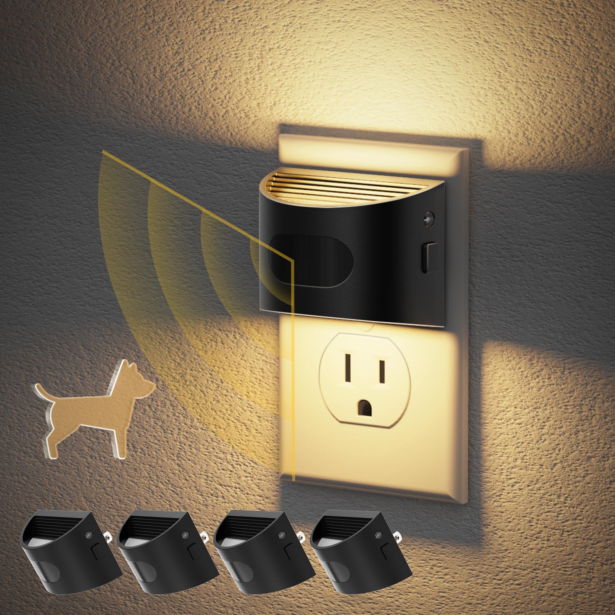 Jandcase Motion Sensor Night Light, Night Lights Plug Into Wall, Dusk To Dawn Sensor Nightlight With Motion Activated, 30/60/100