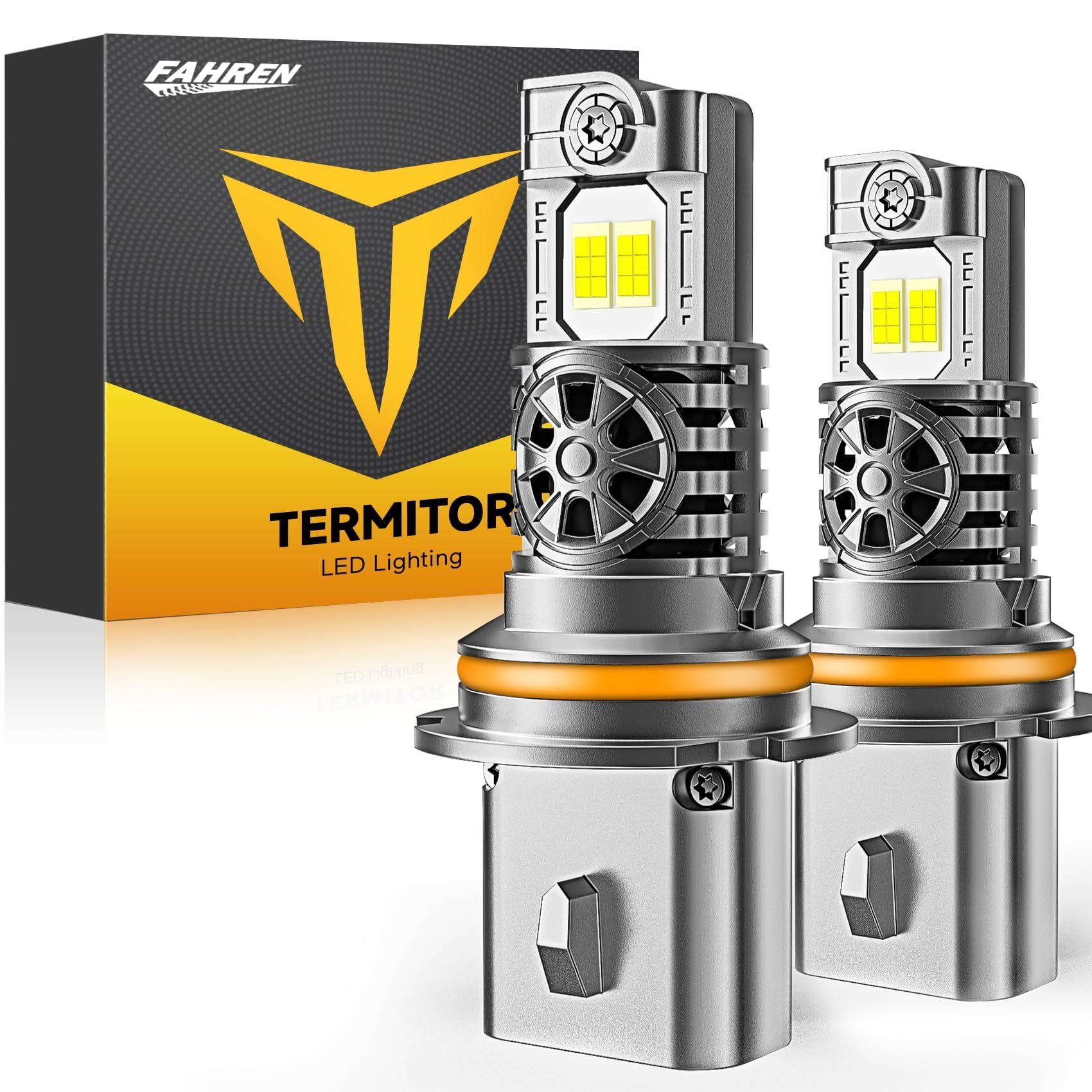 Termitor 9007/HB5 Light Bulbs, 6500K Cool White, 50,000LM, IP68 Waterproof, Plug-N-Play, Pack of 2