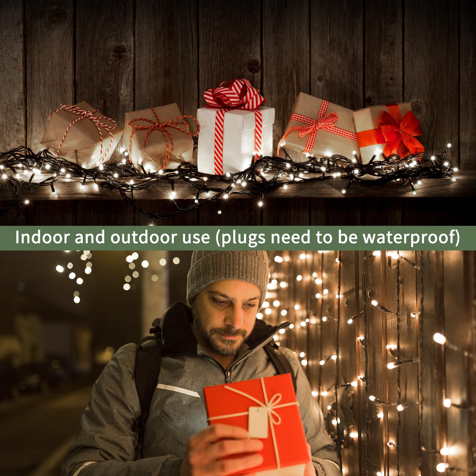 VIL Christmas Tree Lights - 8.2Ft 448 LED Cool White Fairy String Light, Dimmable, 8 Modes, Indoor/Outdoor, Model SW-LSL-2.5-
