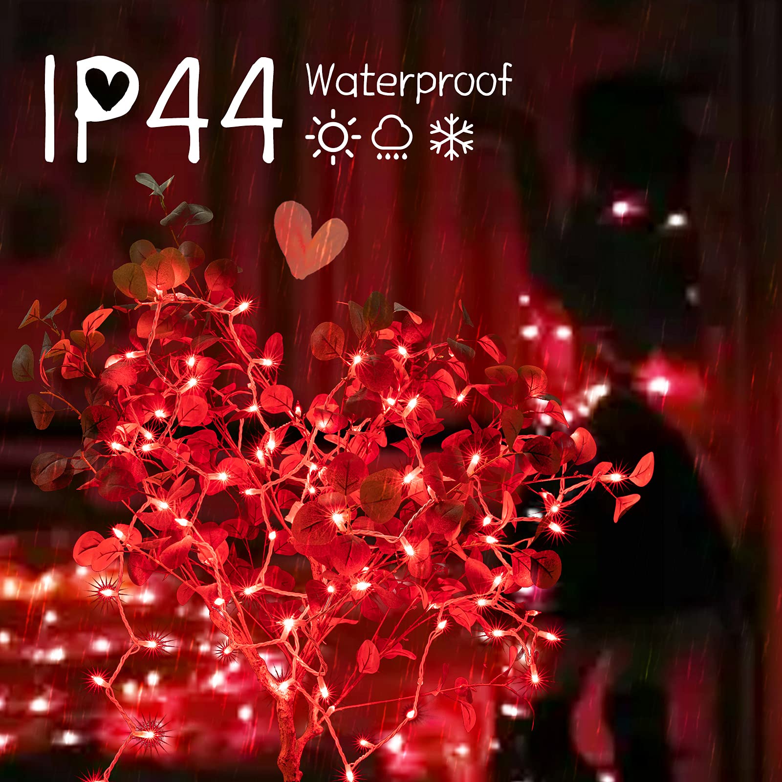 Christmas Red Mini String Lights, 100 Count 26.5 Feet Detachable Incandescent Bulb Waterproof Red Fairy Lights Plug in for Indoo