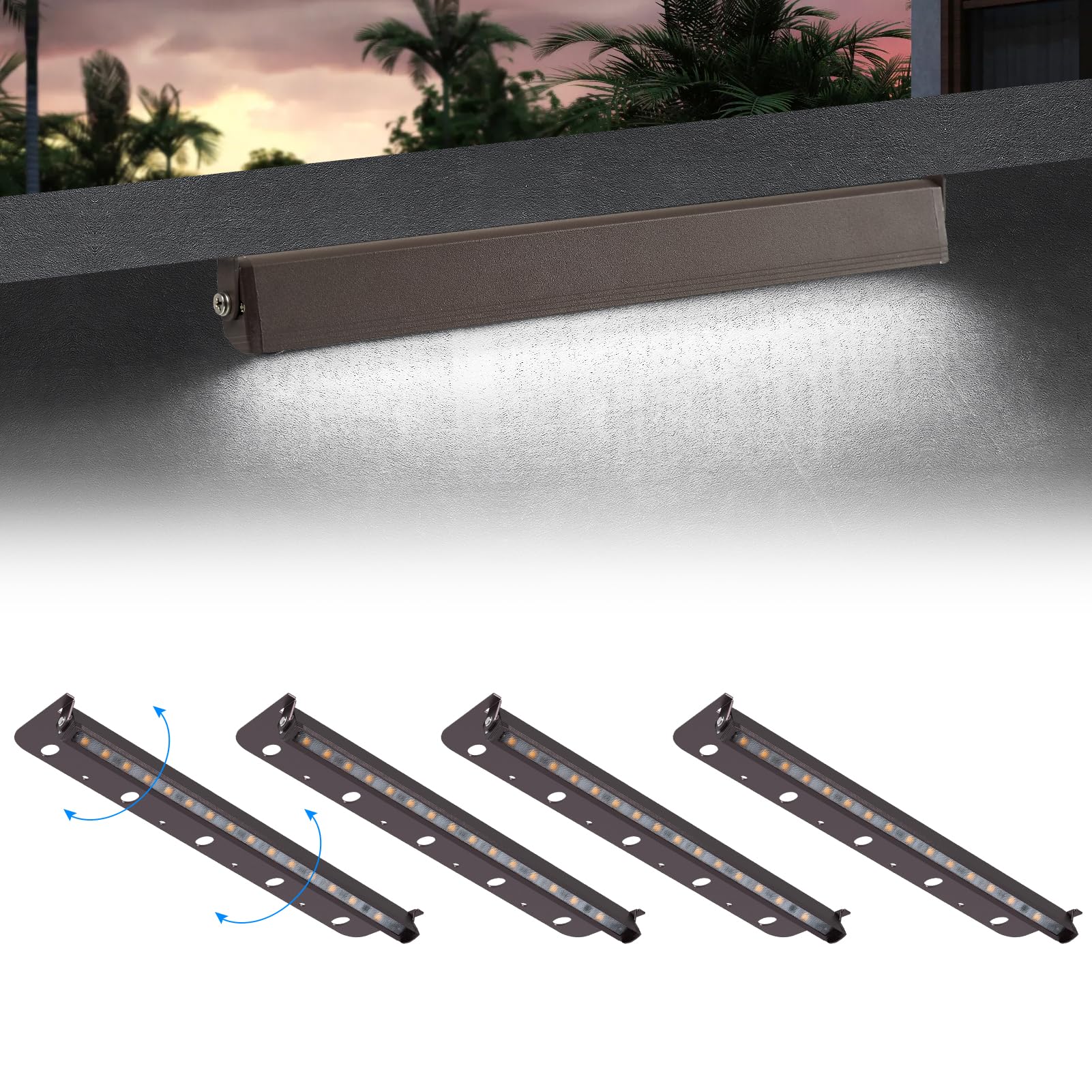 Kwinmyso 4-Pack 12 Led Paver Lighting, 5W Low Voltage Hardscape Lights, 5000K Daylight White, Aluminum, Model Hl-5000K-