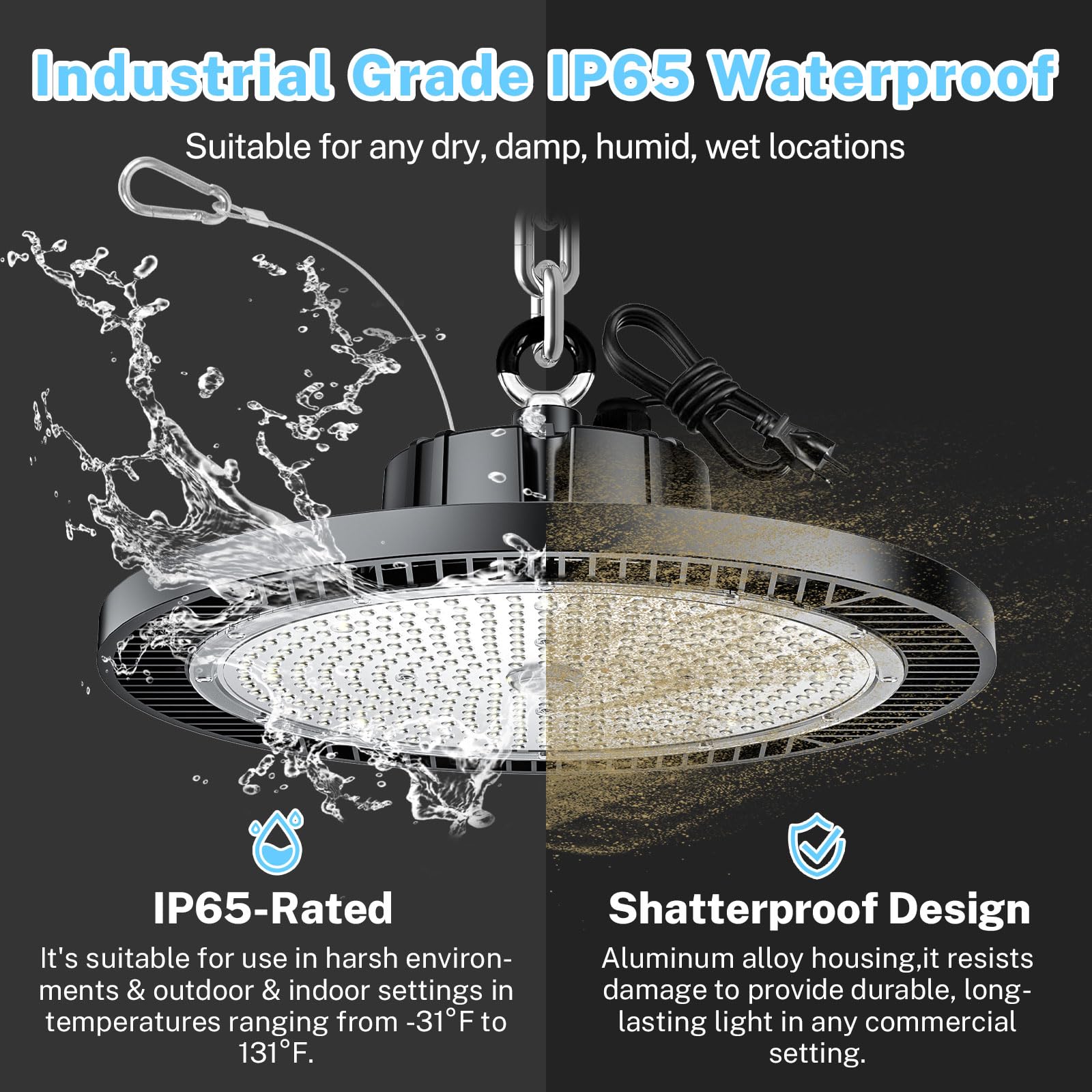 Thelux 6Pack 250W Led High Bay Light Super High Brightness 35000Lm (Replacement 10000Hps) 5000K,100V-277V, With Plgu&Play Ip65 W