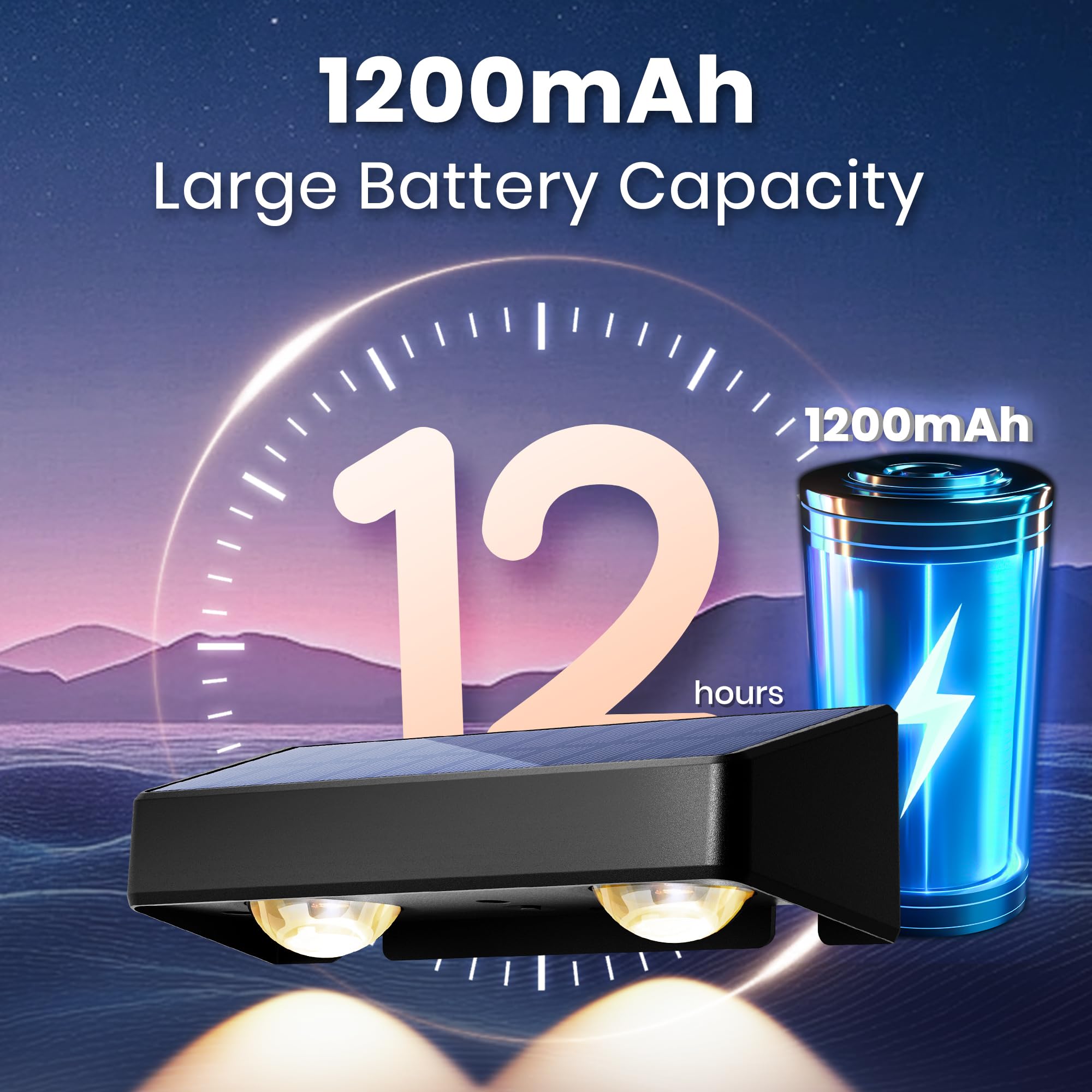 Solpex Solar Fence Lights Outdoor, 9 Fixed Colors & Color Changing Fence Solar Lights Outdoor Waterproof Ip65, Led Deck Lighting