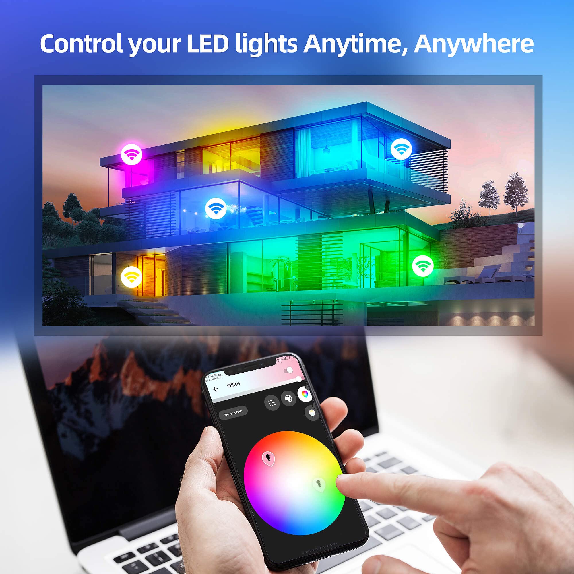 GIDEALED Zigbee 3.0 LED Controller Pro GL-C-008P, Smart RGBW/RGBCCT, Plastic, Works with ZigBee Hub & Alexa, Voice Control