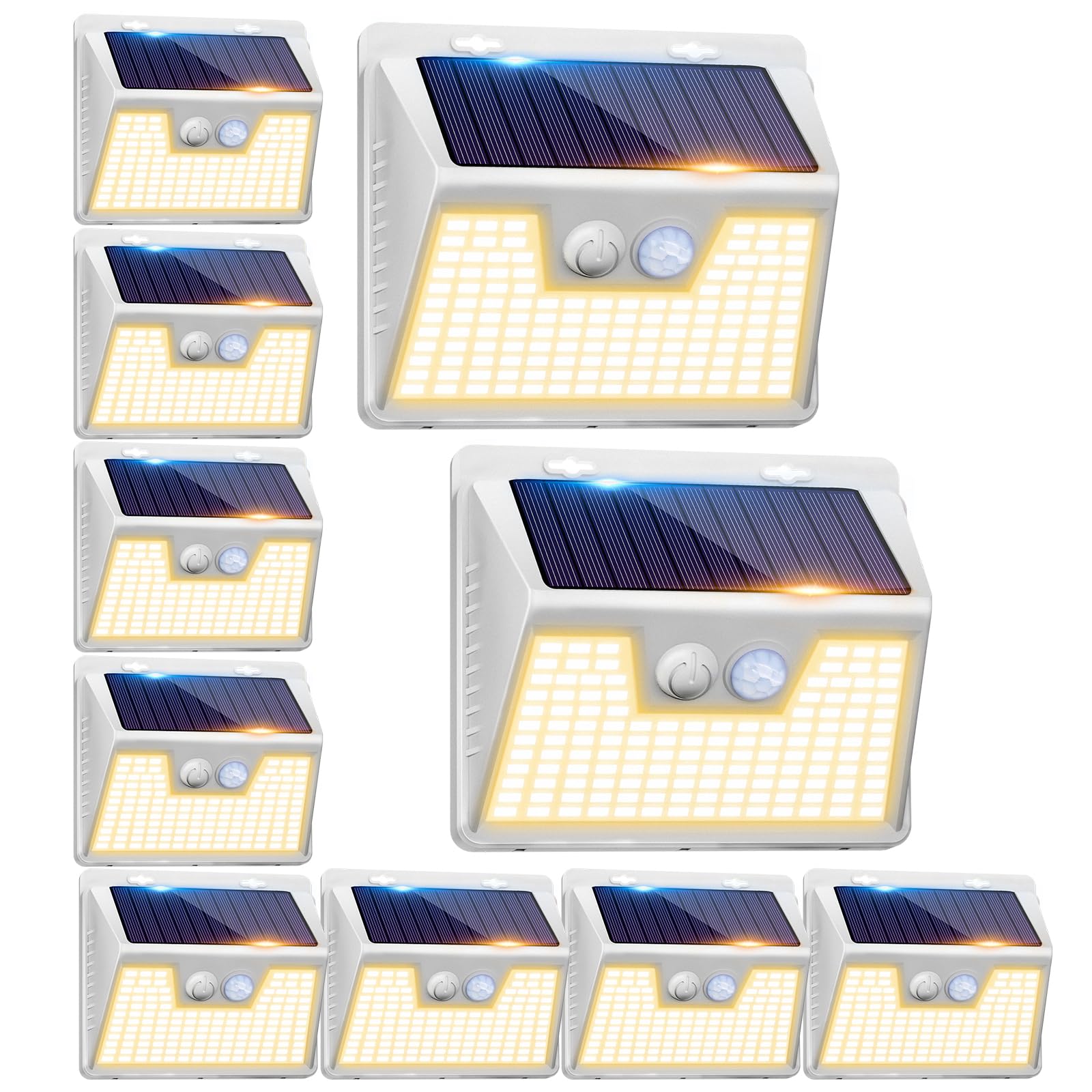 Peasur Solar Outdoor Lights 140LED Motion Sensor Waterproof 10 Pack White-Warm Model SF20250910B0F8MYHQKY