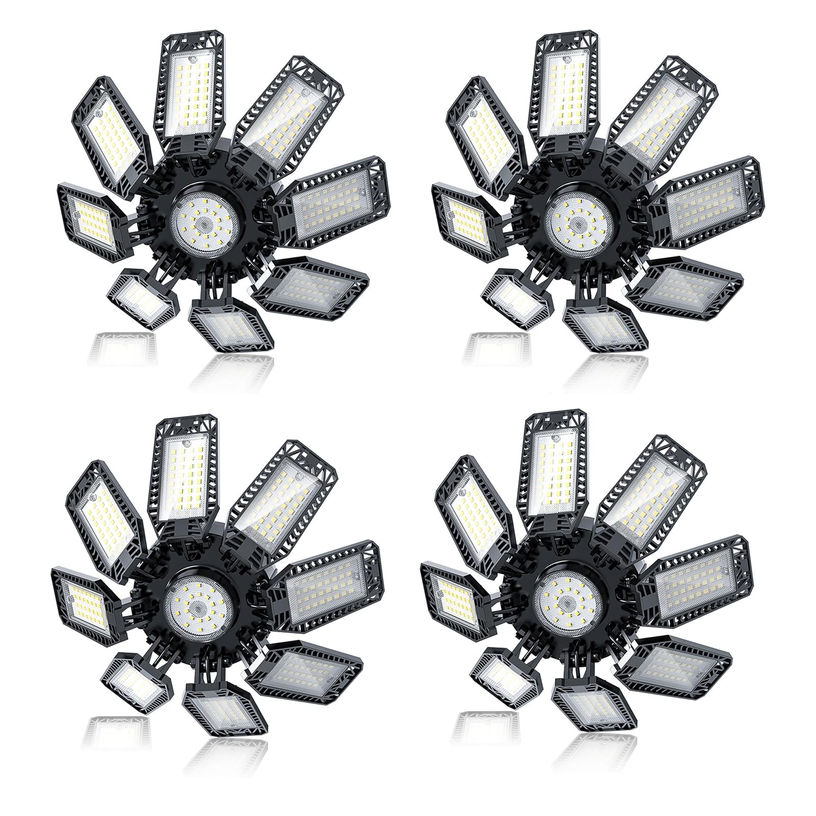 YIBEYYDS LED Garage Lights 240W 24000LM Deformable Panels E26/E27 Black Model B4