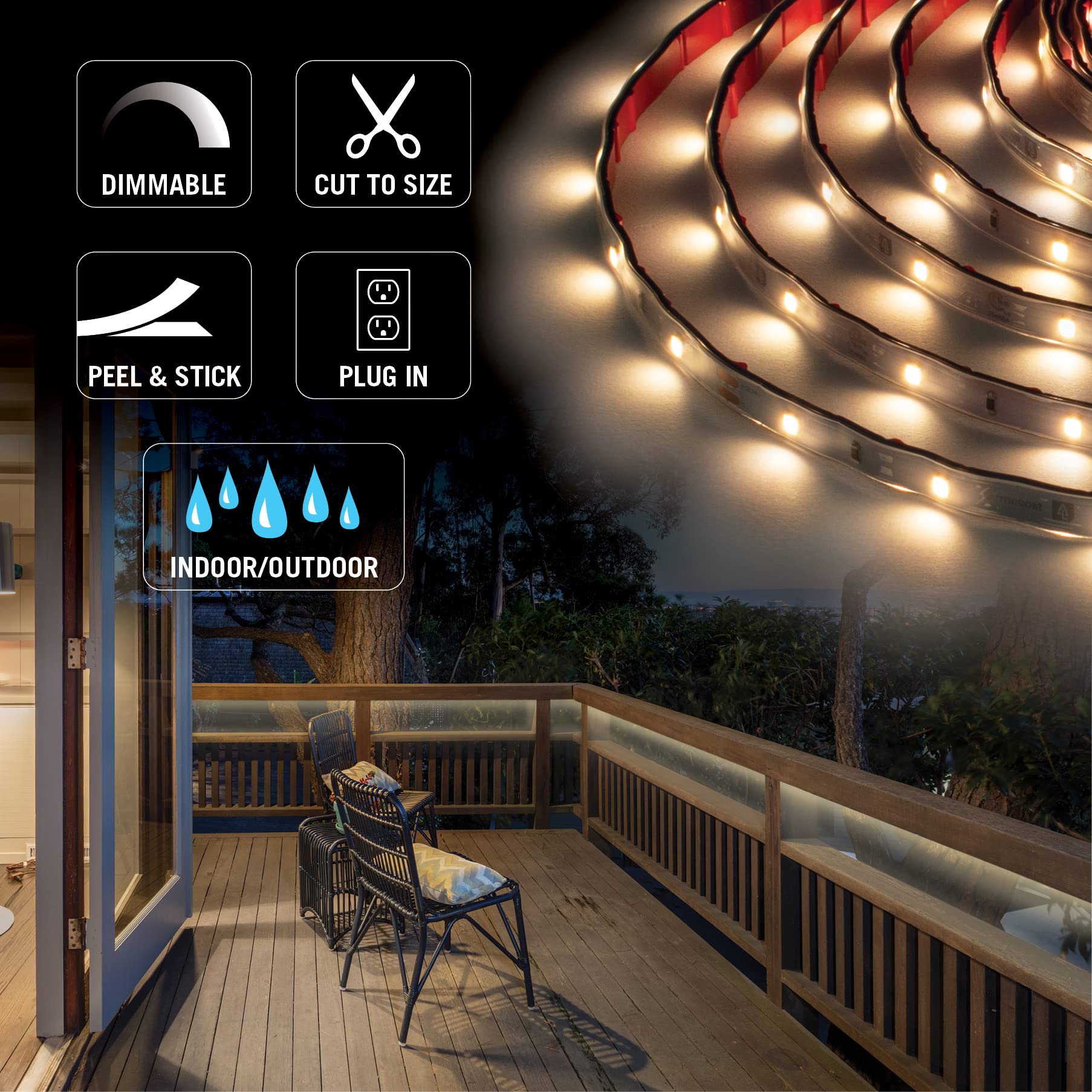 Armacost Lighting Ribbonflex Home 24V White Indoor Outdoor Led Strip Light Kit 421340, 24 Ft