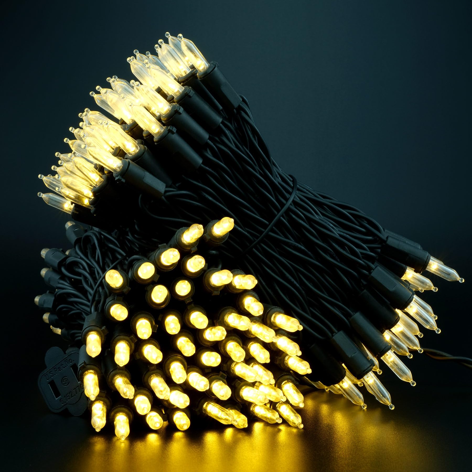 Sweet Shine 200 Count Warm White Led Christmas Lights, 66 Ft Black Wire Ul Certified Commercial Grade Led Halloween String Light