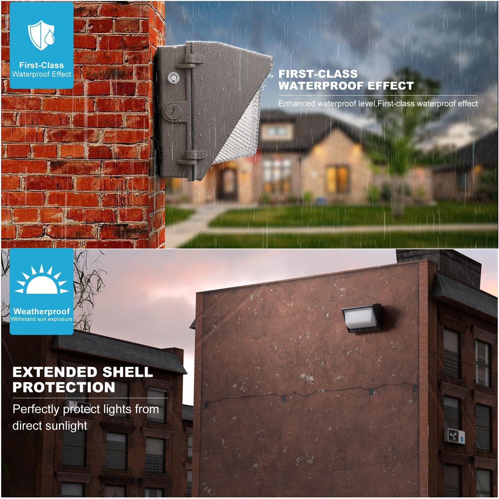 Lightdot 150W 6Pack Led Wall Pack Lights, Dusk To Dawn, 22500Lm, Ip65 Waterproof, Brown