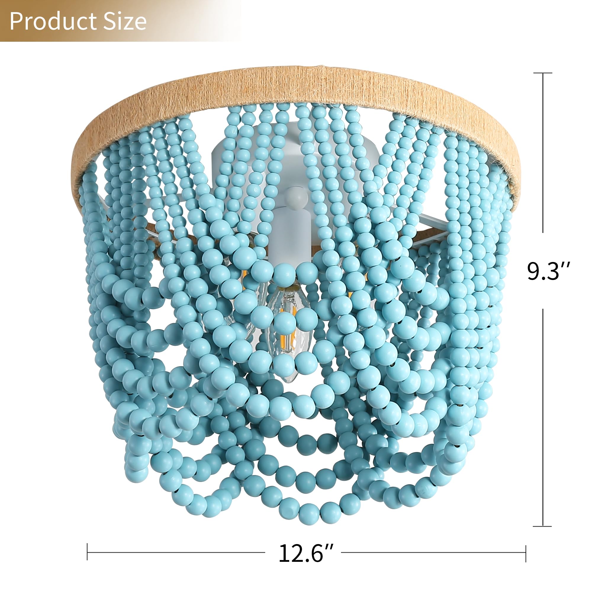 Ryahq Bohemian Lighting Bohemian Chandelier Handmade Beaded Chandelier Bohemian Lighting Ceiling Beaded Lighting 3 Shallow Wood