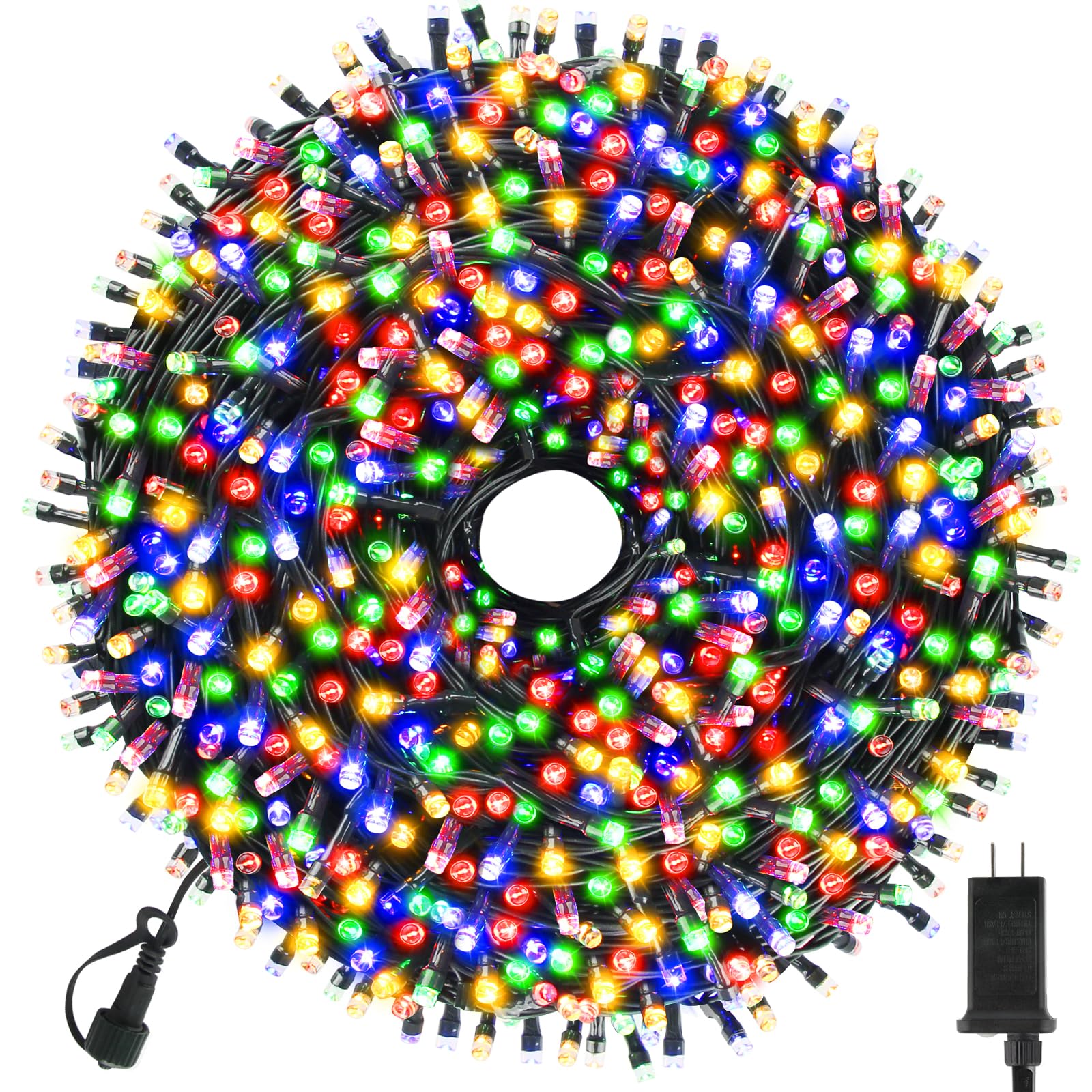 Chuya Christmas String Lights, 500 LED Multicolor Fairy Lights, 164FT, Waterproof, Timer, Remote, 8 Lighting Modes, Model QL300AE