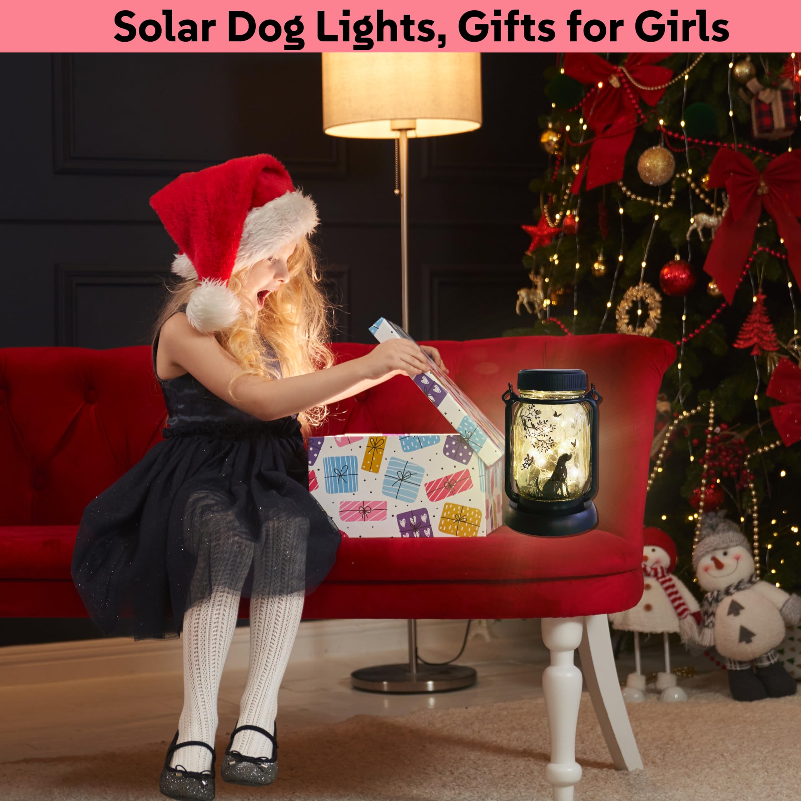 2Pcs Dog Solar Garden Lights, Garden Decor, Yard Decor, Dog Lamp, Gift For Dog Loves, Gifts For Girls, Patio Outdoor Porch Water