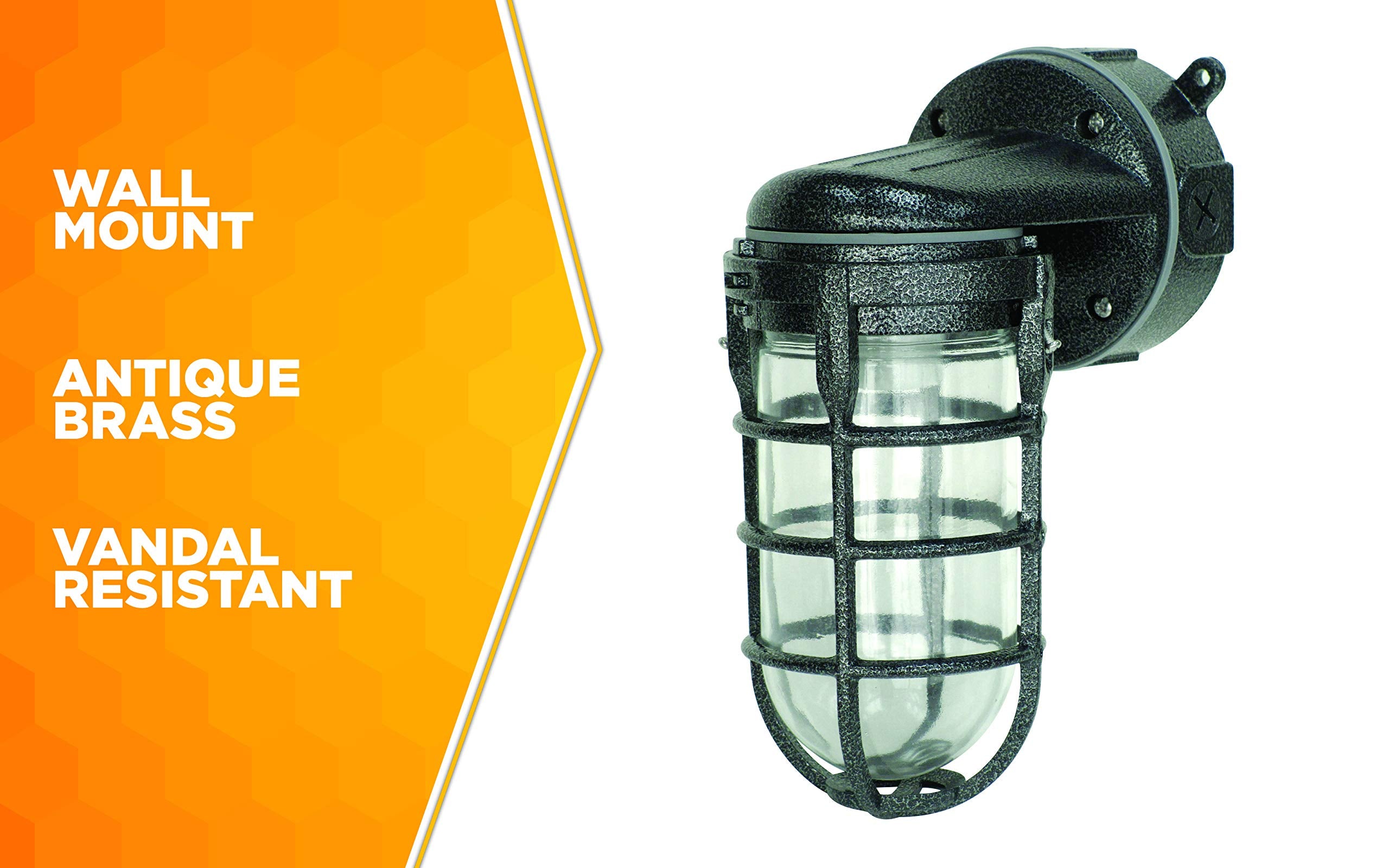 Woods Wall Mount Light, Hammered Black Finish, Sturdy Die Cast Aluminum, 100W, Indoor/Outdoor, Model L1707SVBLK