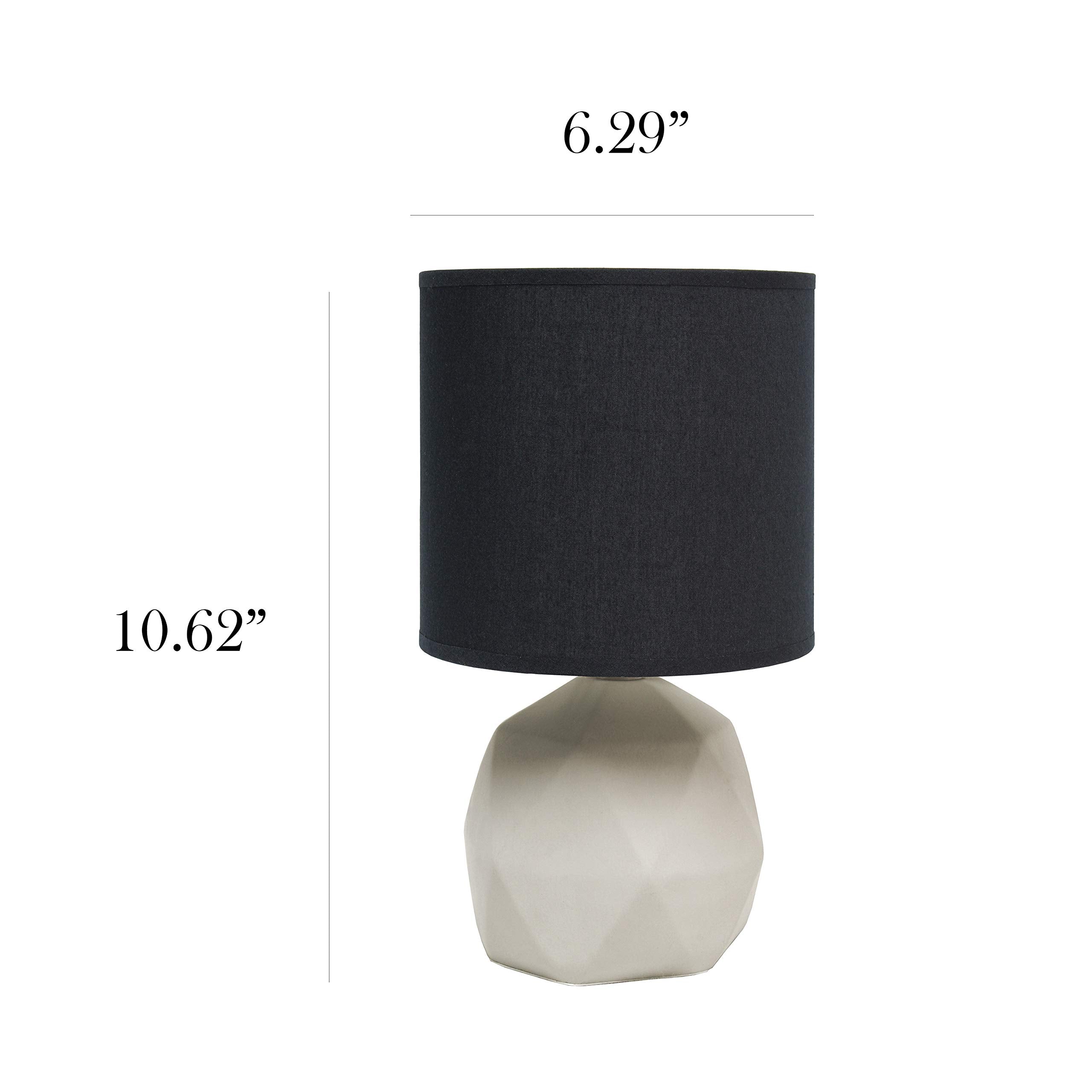 Simple Designs Lt2060-Blk Geometric Concrete Table Lamp, Black