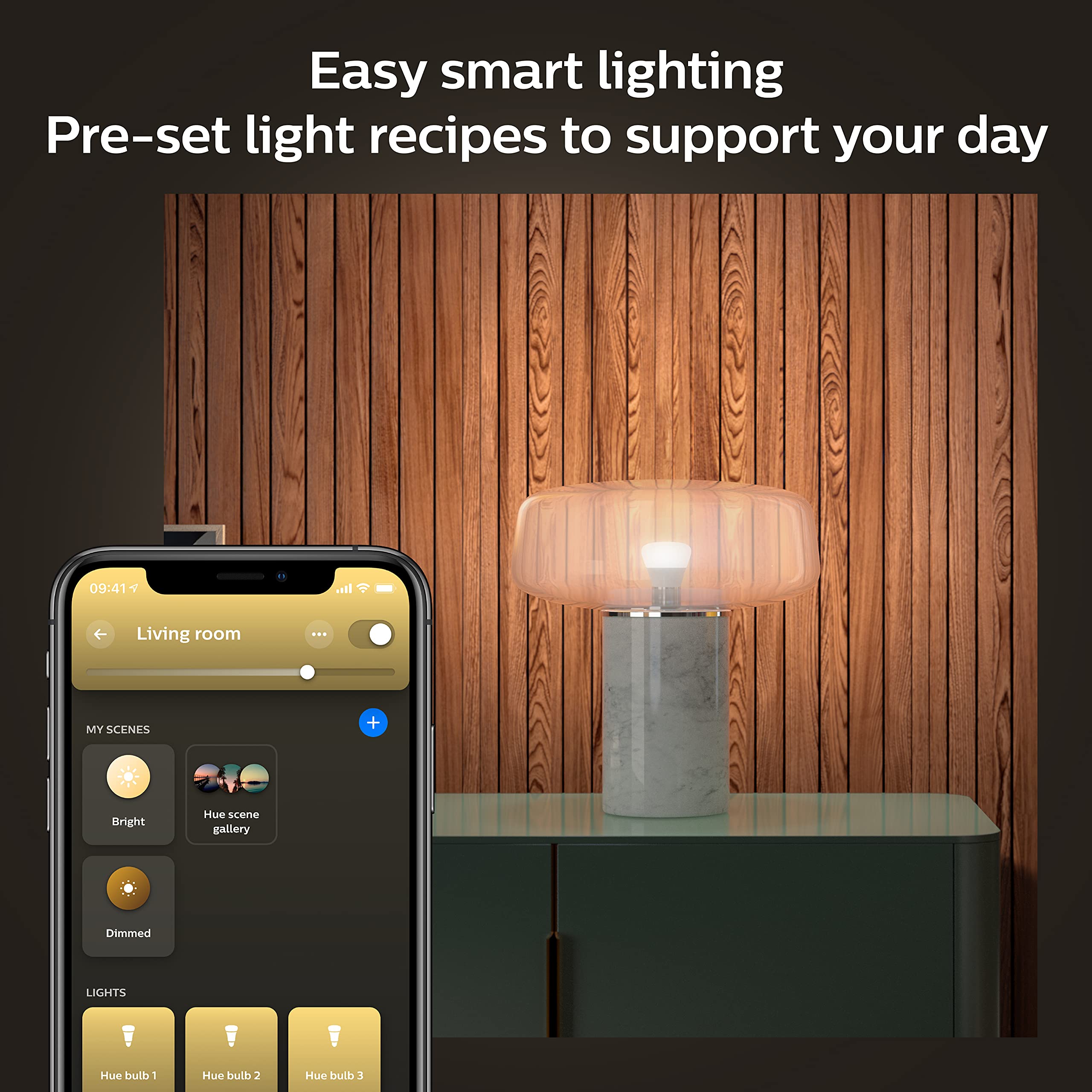 Philips Hue Smart 75W A19 Led Bulb - Soft Warm White Light - 2 Pack - 1100Lm - E26 - Indoor - Control With Hue App - Compatible