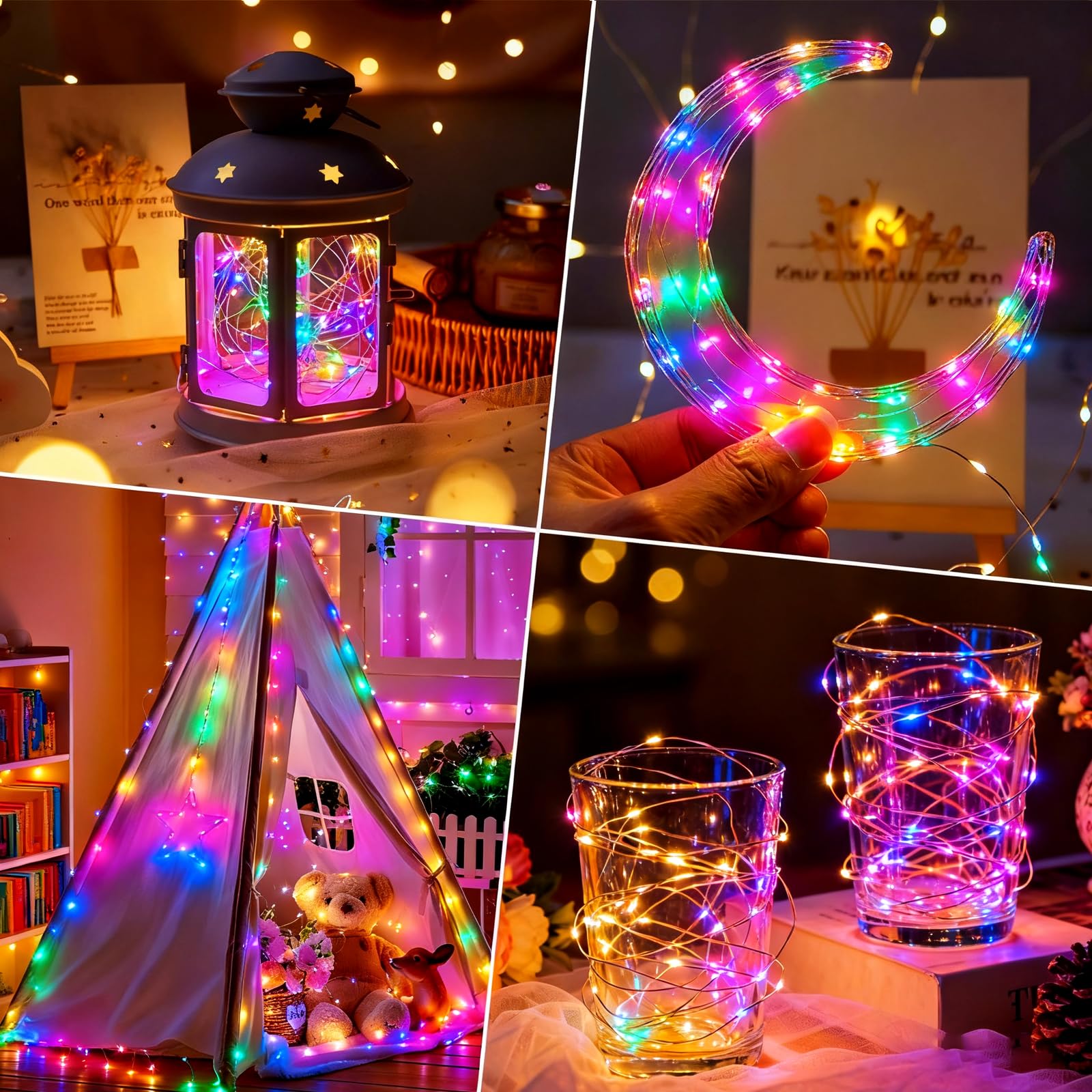 Znycye 10 Pack 10Ft 30 Led Mason Jar String Lights 8 Modes With Timer Waterproof Fairy Lights Upgraded Battery(Included Operated For Diy Wedding Party Mason Jar Christmas Decorations (Multi-Color)