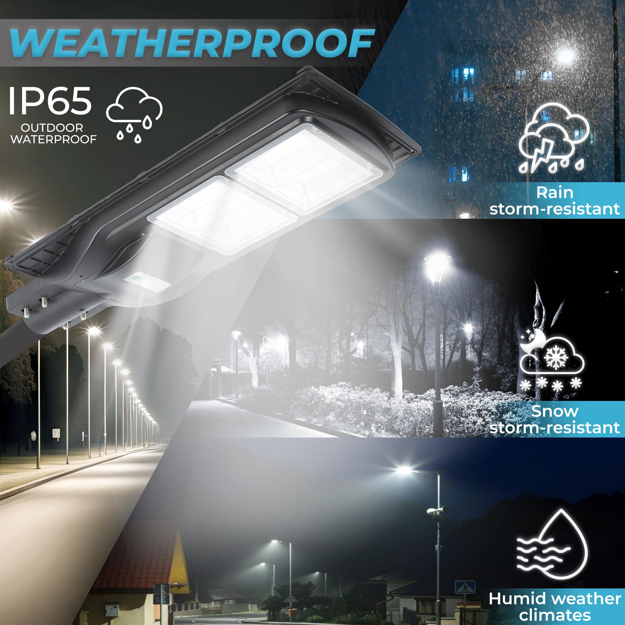 Solar Street Lights Outdoor Waterproof Led Lamp,6000 Lumens Flood Light,Motion Sensor Security Night Light, Dusk To Dawn, Suitab