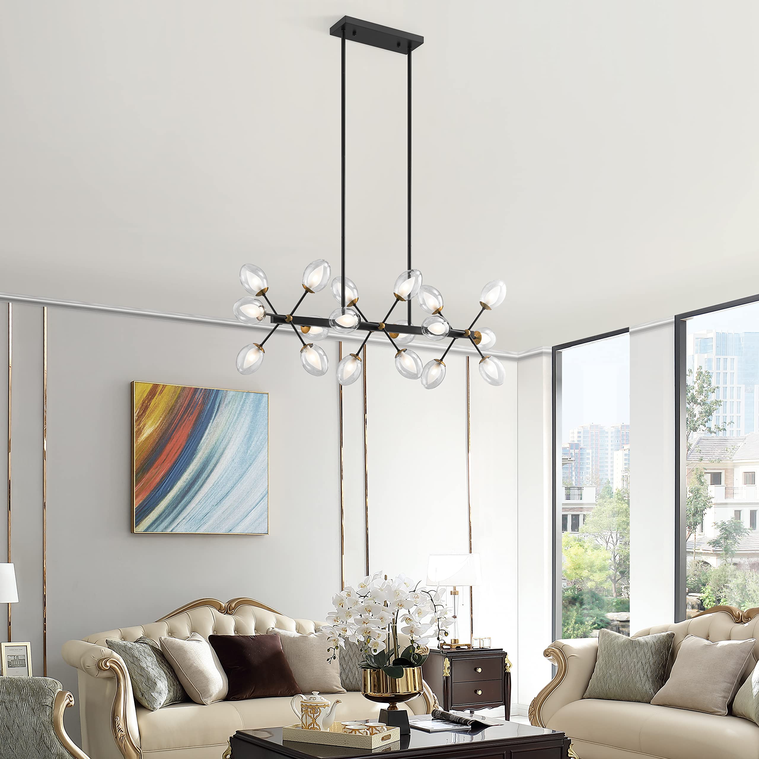 Finesse Decor Nodus Crystal Chandelier, 18 Lights, Metal, Gold, Model CH-32400