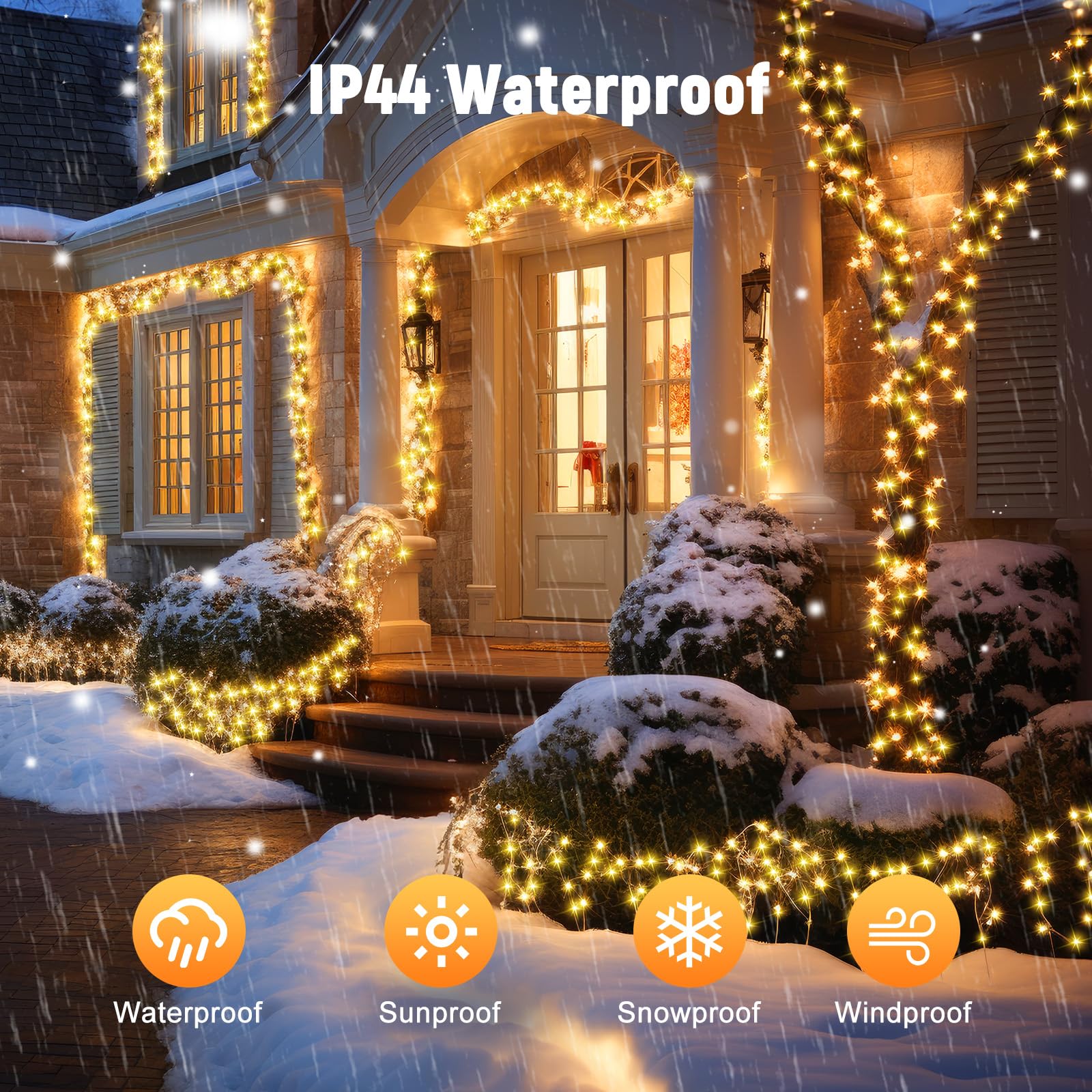 Minetom 328 Ft 1000 Led Christmas Tree Lights Outdoor Indoor String Lights With 8 Modes Waterproof Twinkle Xmas Light With Remote, Plug In Rice Lights For Tree Room Yards Patio Christmas Decorations