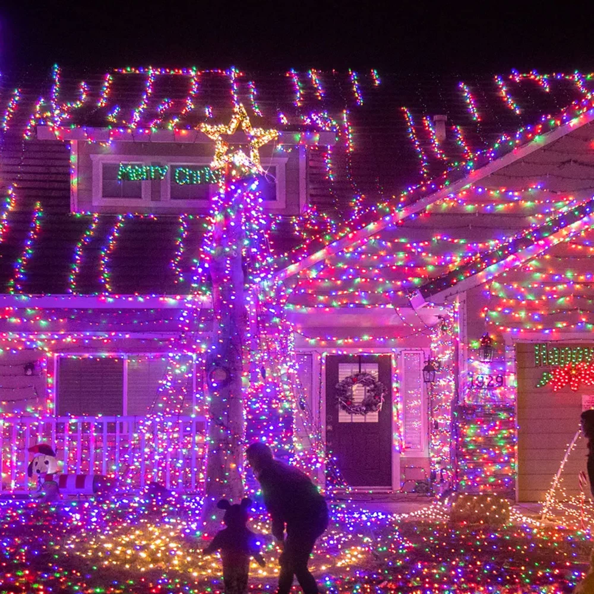 Tw Shine Christmas Lights, Total 400 Led 132Ft Outdoor Christmas Lights Plug In With 8 Modes, Waterproof Multi Colored Light Out