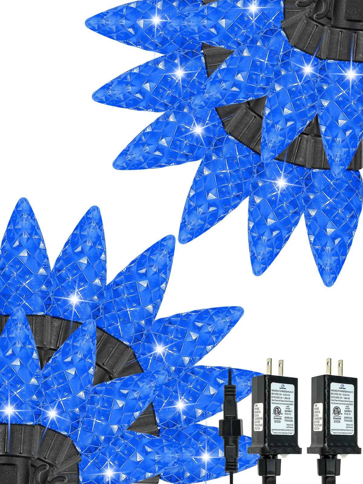 2 Pack C6 Christmas Lights Outdoor Indoor  Total 200 Led 66 Ft Connectable Christmas String Lights With Timer & 13 Modes  Waterproof Twinkle Light For Xmas Tree Yards Party Wedding Decorations (Blue)