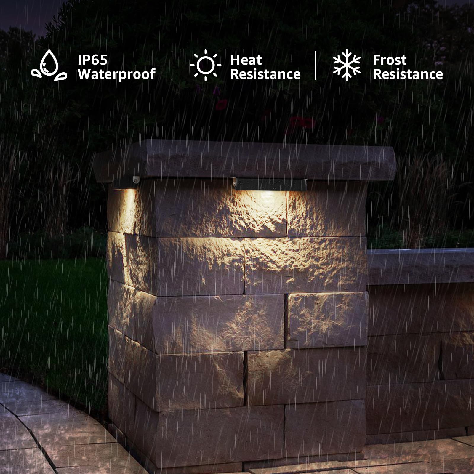 Sunvie 7&quot; Led Retaining Wall Lights, 12-Pack, 3000K Warm White, Waterproof, Low Voltage,