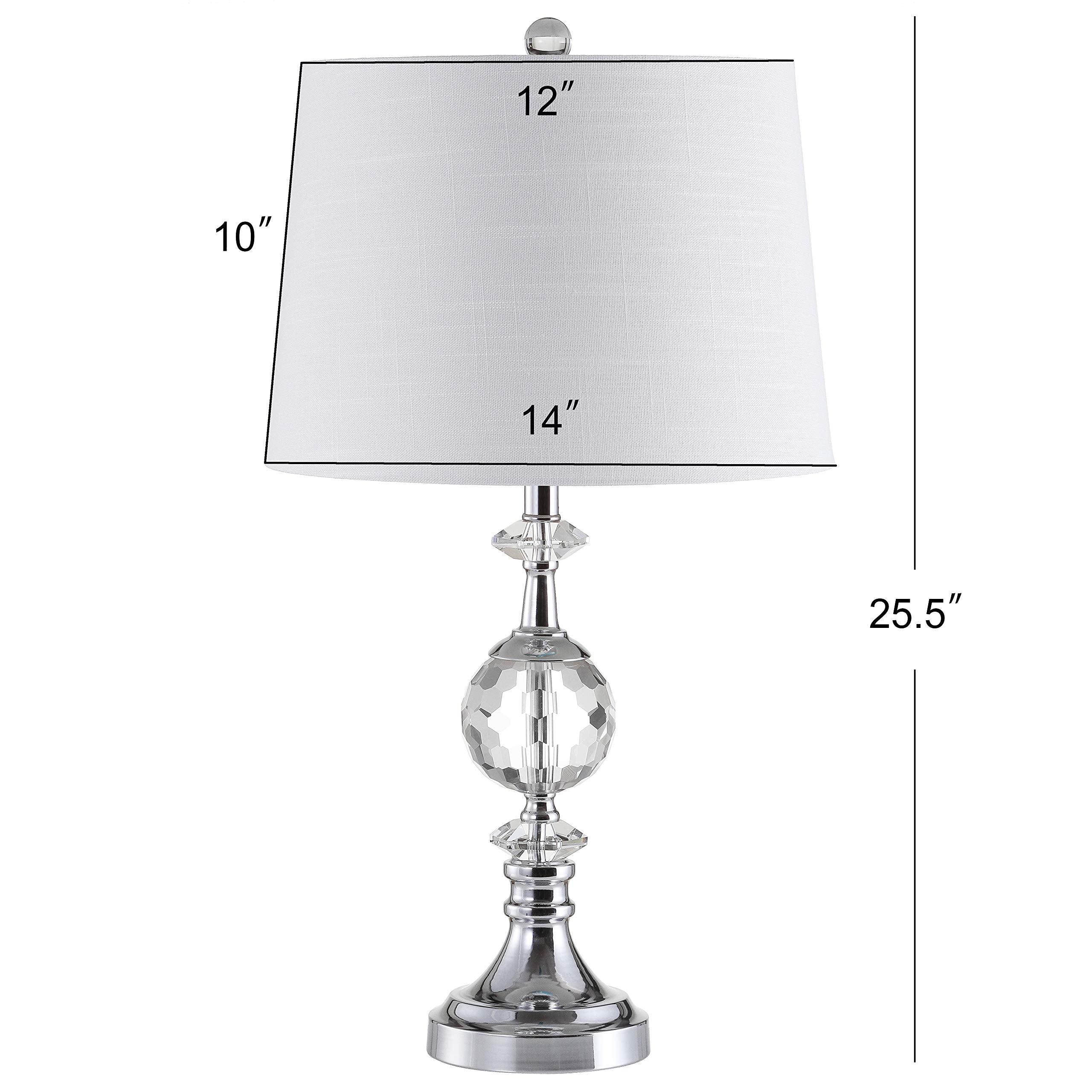 JONATHAN Y Channing Table Lamp LED Crystal/Metal 25.5 in Clear/Chrome Model JYL5036A
