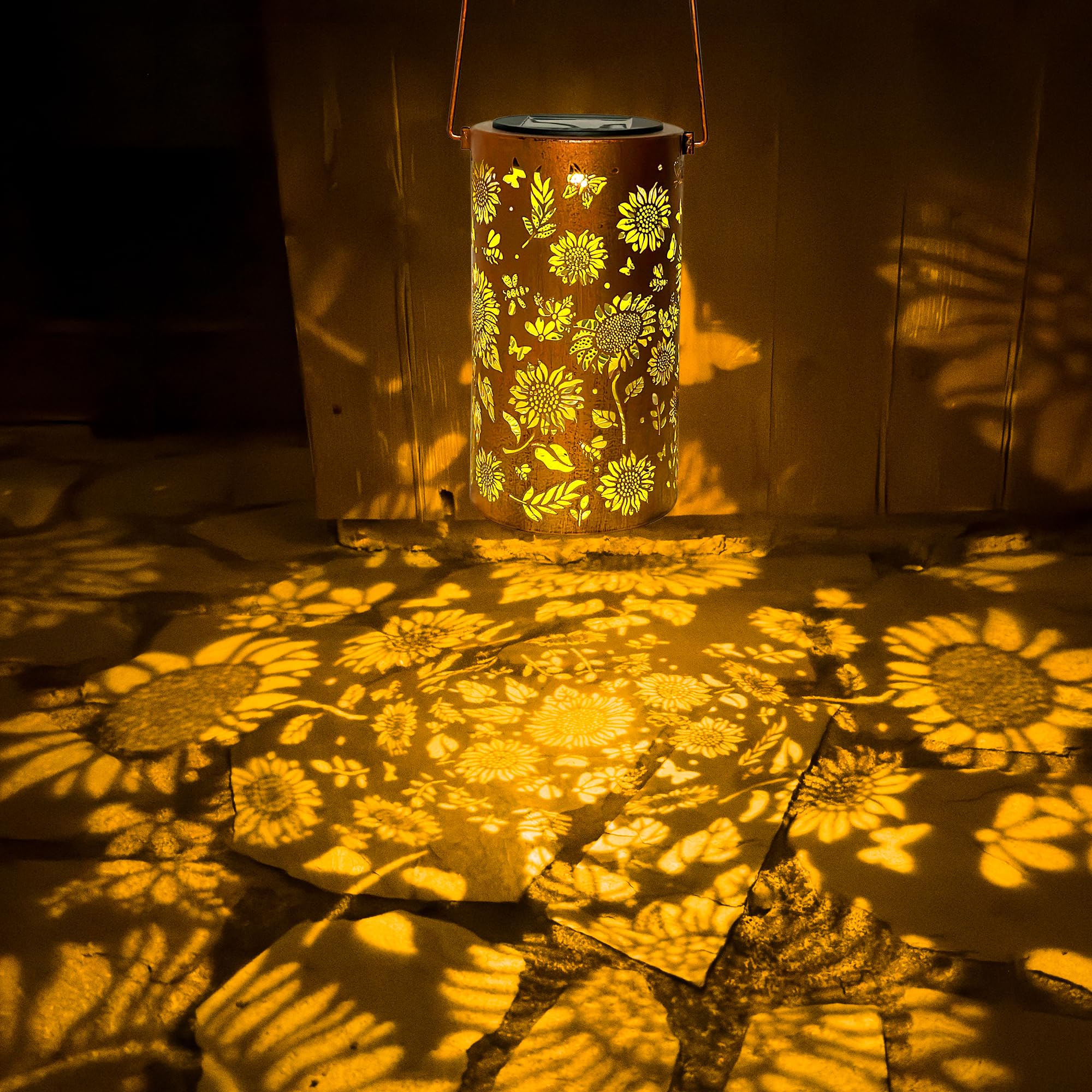 Anytalk Sunflower Solar Lanterns Outdoor Waterproof, Birthday Gifts For Women Mom Grandma, Hanging Solar Lights For Yard, Patio,