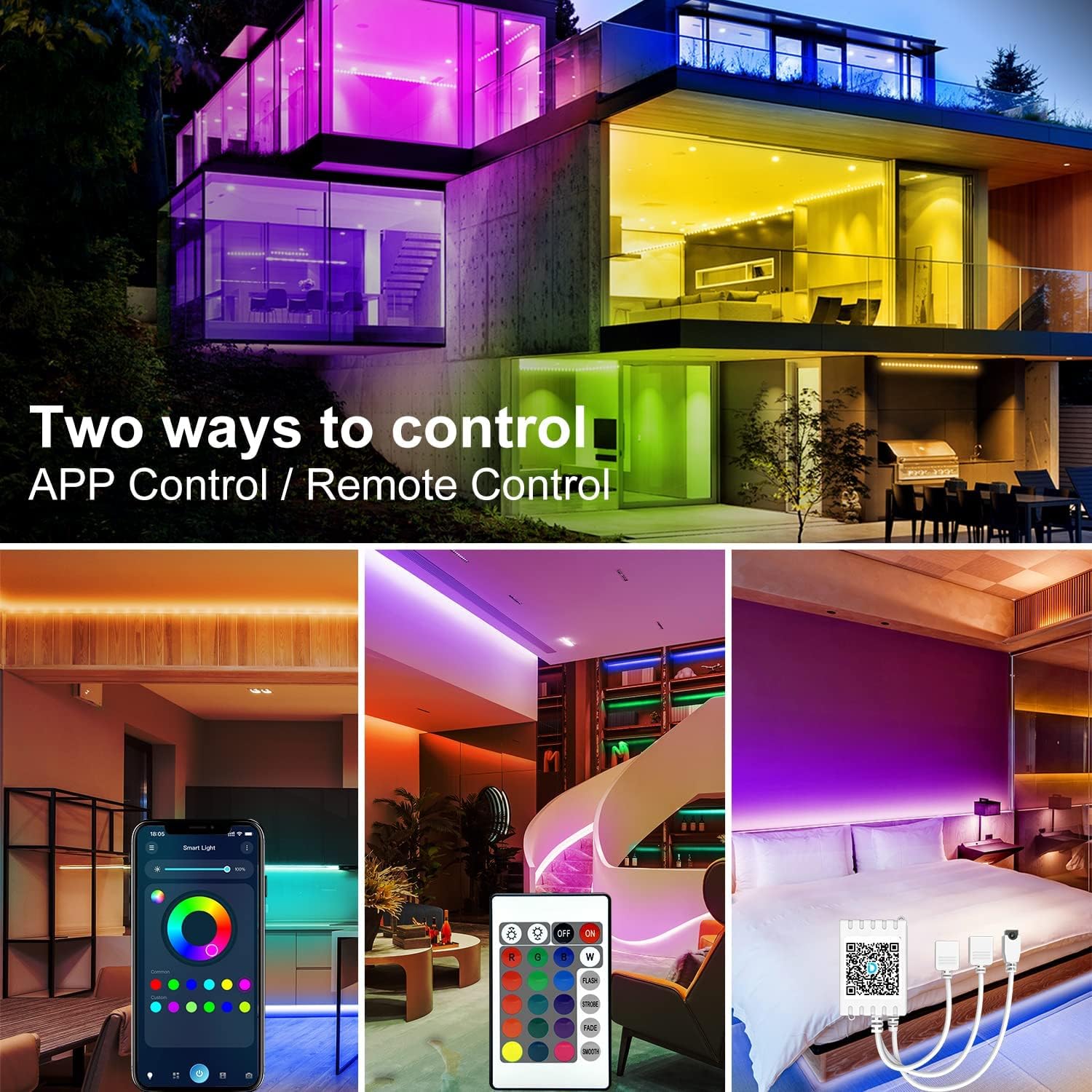 Daybetter Led Strip Lights 200Ft (2 Rolls Of 100Ft), Color Changing Lights Strip For Bedroom, Desk, Indoor, Room Bedroom, Girl B