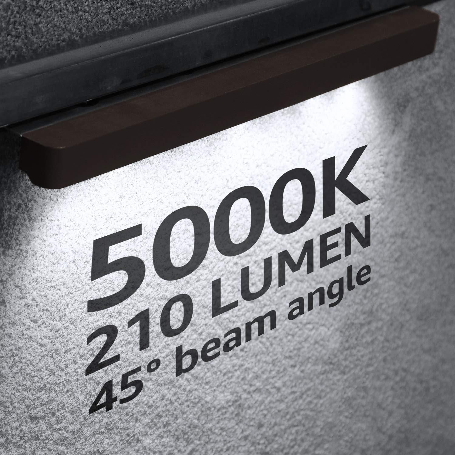 LEONLITE 12 Inch LED Retaining Wall Lights, 8-Pack, Low Voltage Landscape Lighting, Aluminum, Daylight (5000K), Model 42832
