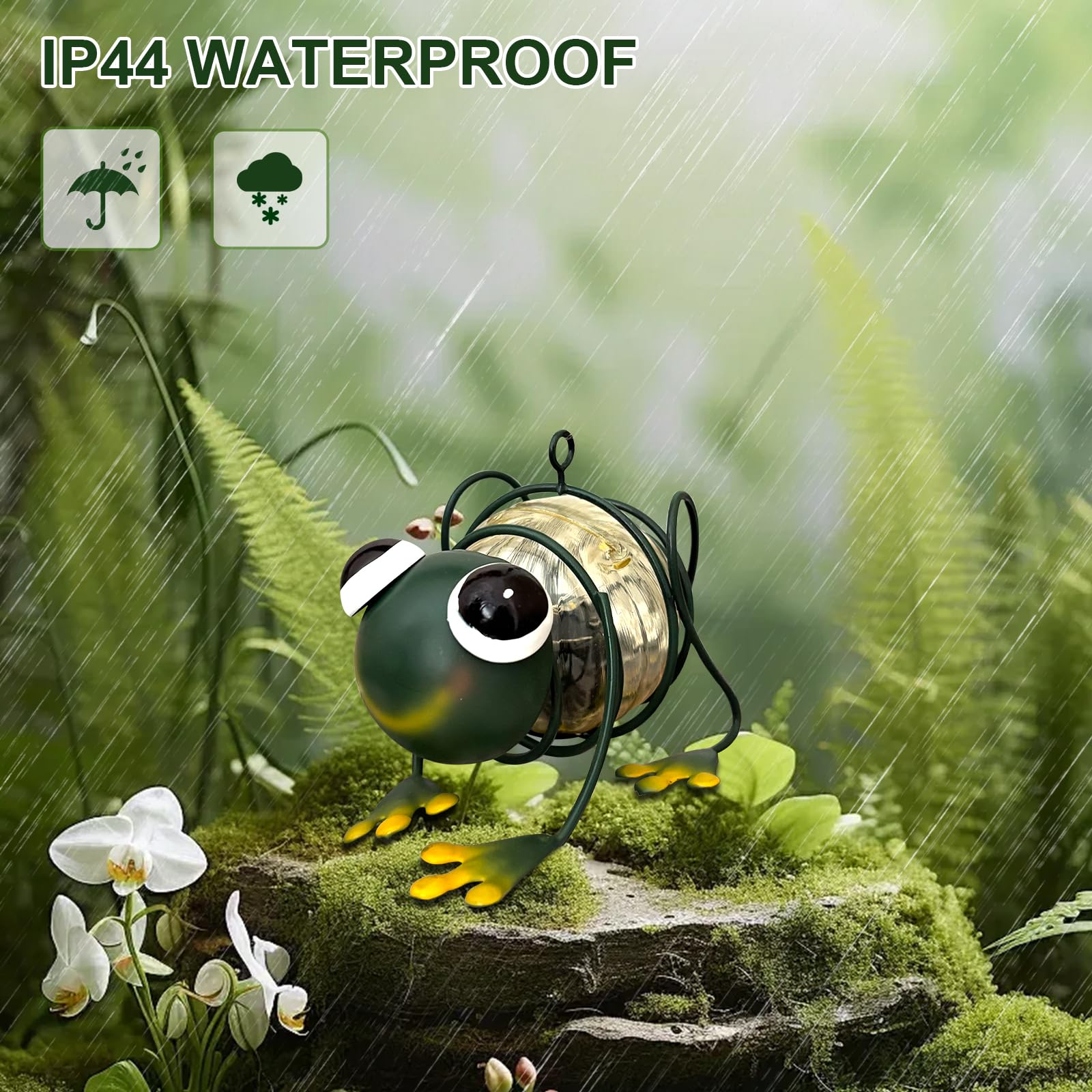 Evolux Solar Outdoor Frog Lights For Garden - Outdoor Statues Figurine Lights For Lawn  Patio  Balcony  Yard Ornament Cut Housewarming Gifts(1 Pc)