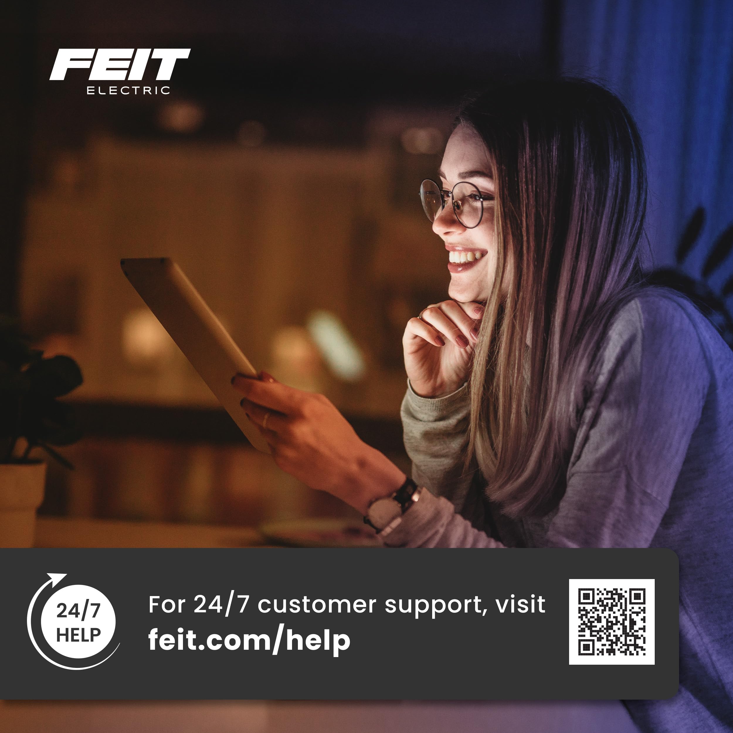 Feit Electric CFL Quad Tube Light Bulb, 300W Equivalent, 6500K Daylight, 65W, PLF65/65, E26 Base with Mogul Adapter,
